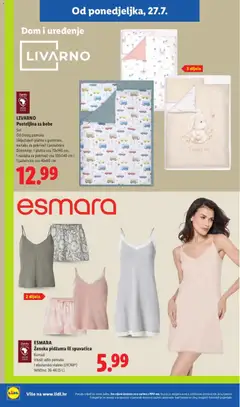 ESMARA Ženska pidžama ili spavaćica, Komad Visoki udio pamuka i elastansko vlakno (LYCRA®) Veličine: 36-46 (S-L) - Pregled kataloga iz trgovine Lidl, vrijedi od 23.07.2026 | Stranica: 36