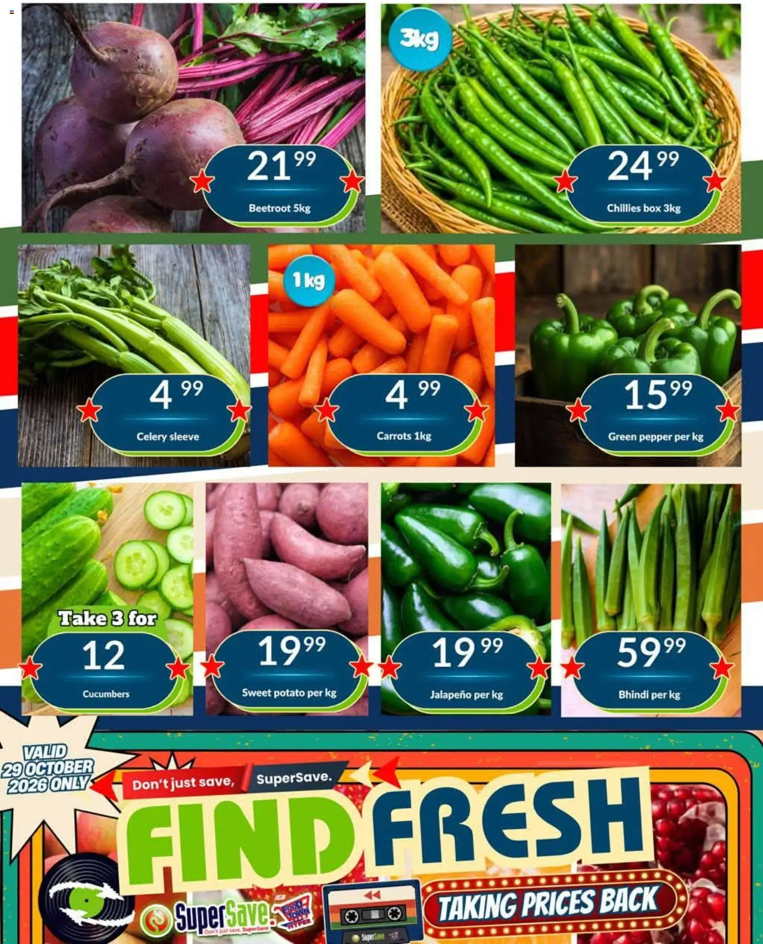New Super Save catalogue – valid from 29/10/2026 | Page: 4 | Products: Box, Carrots, Cucumbers, Pepper