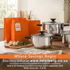 Tafelberg Furnishers specials catalogue – valid from 26/08/2026