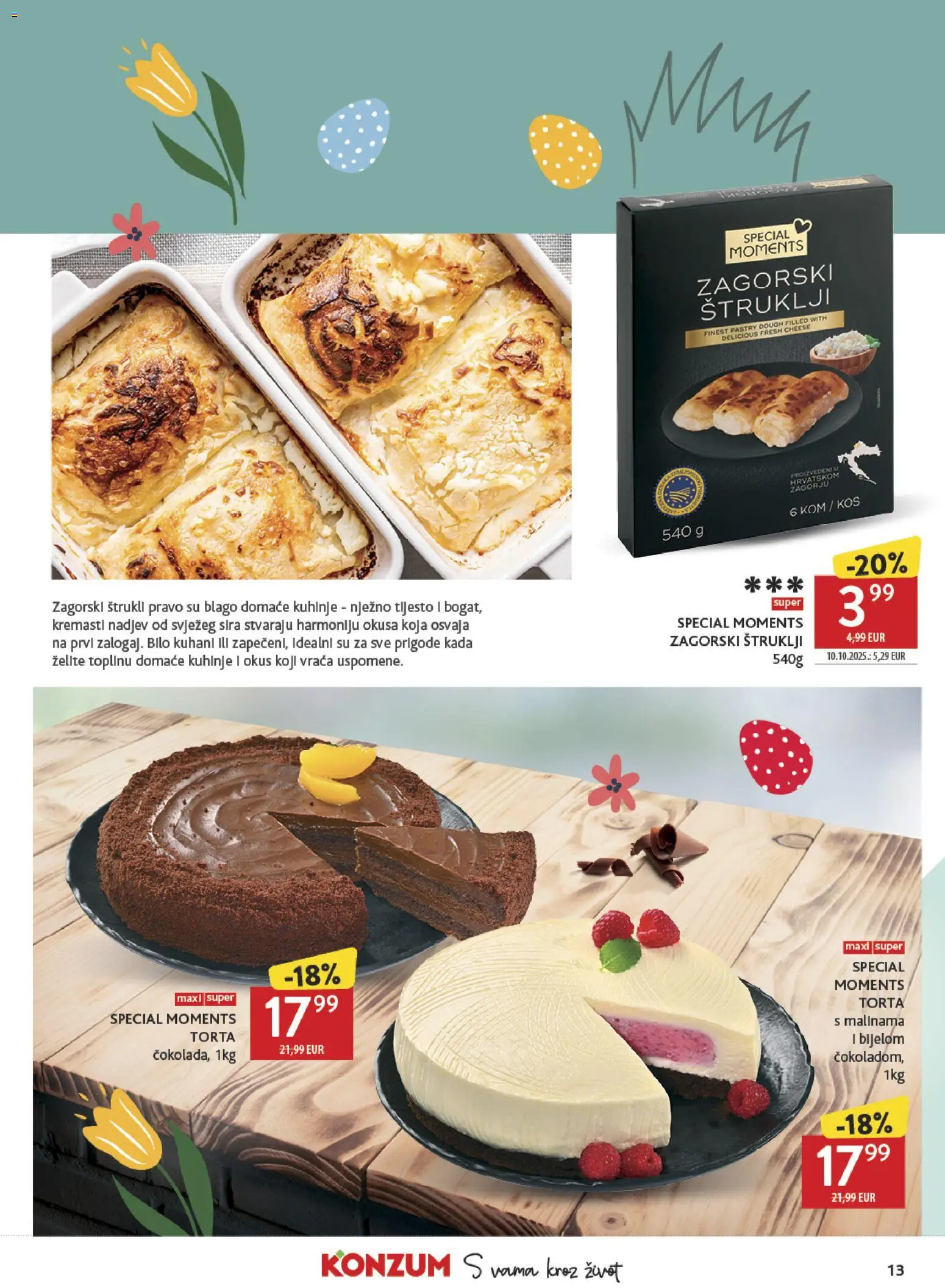 Konzum HR akciós ujság - amely érvényes a következő dátumtól: 11.03.2026 | Oldal: 13 | Termékek: Torta