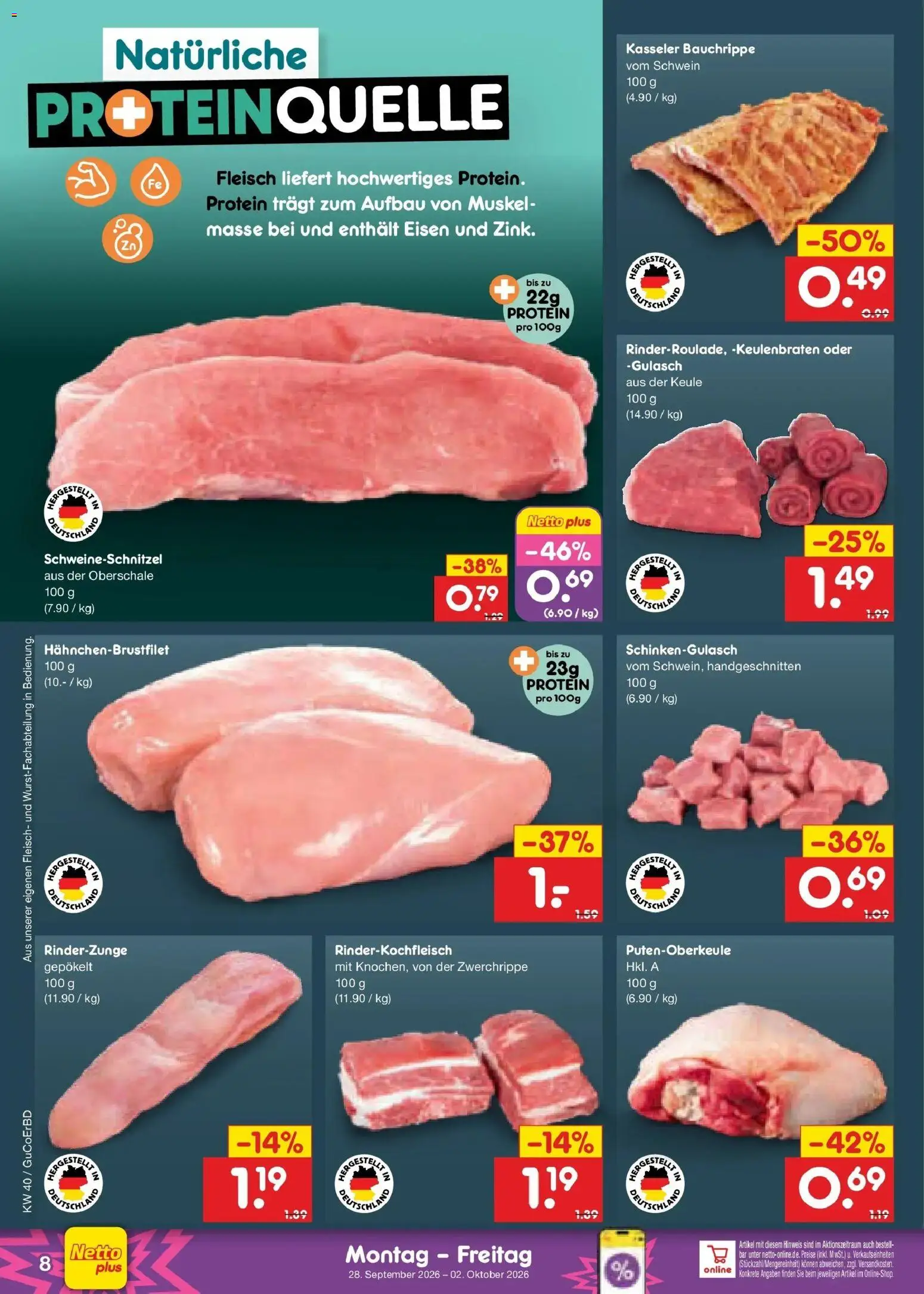 Netto Marken-Discount Prospekt Augustusburg – gültig ab 28.09.2026 | Seite: 10 | Produkte: Merci, Gulasch, Fleisch