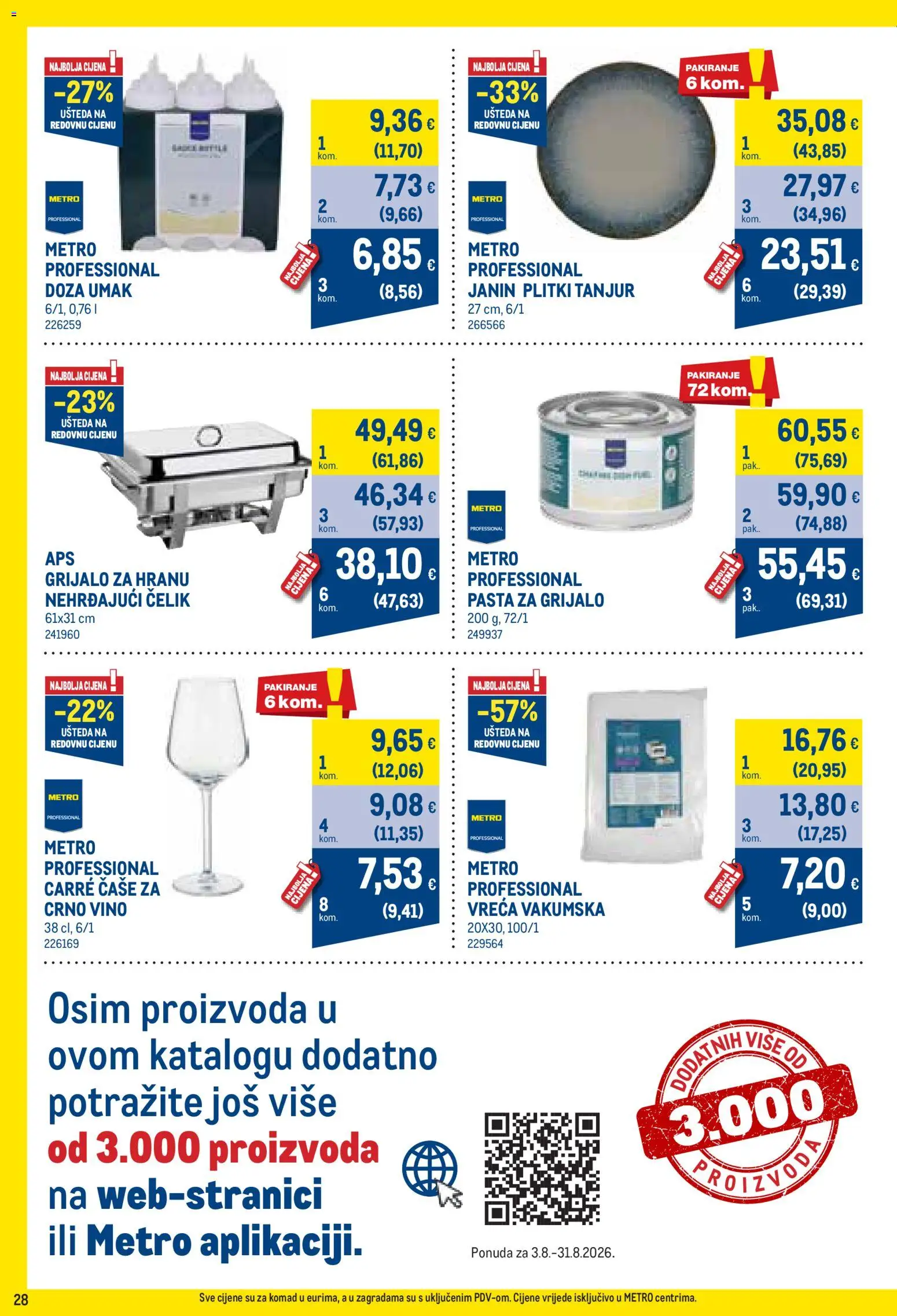 Metro katalog | vrijedi od 03.08.2026 | Stranica: 28 | Proizvodi: Vino, Crno vino, Umak, Pasta
