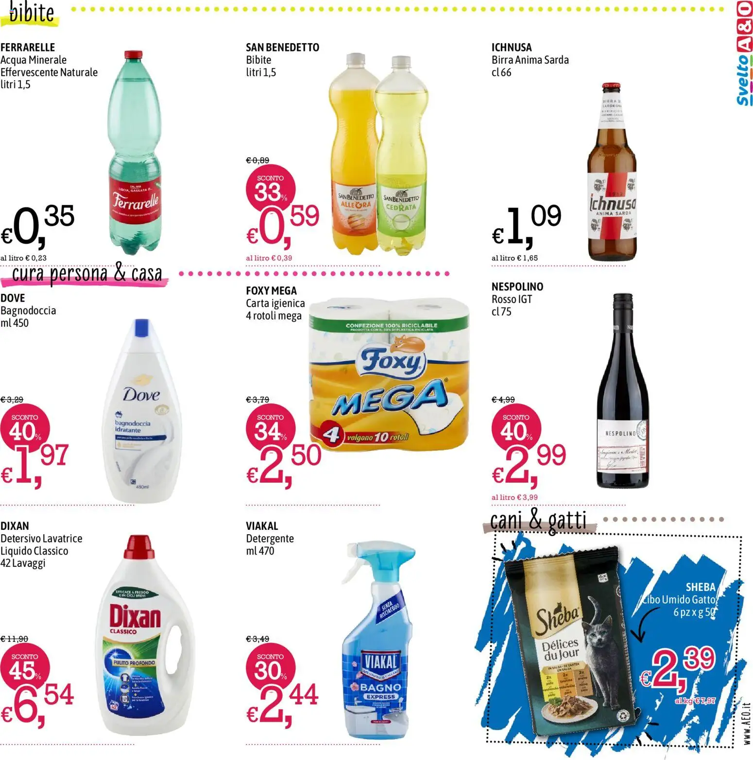 Volantino A&O del 30/07/2026 | Pagina: 7 | Prodotti: Lavatrice, Acqua minerale, Cedrata, Bagno