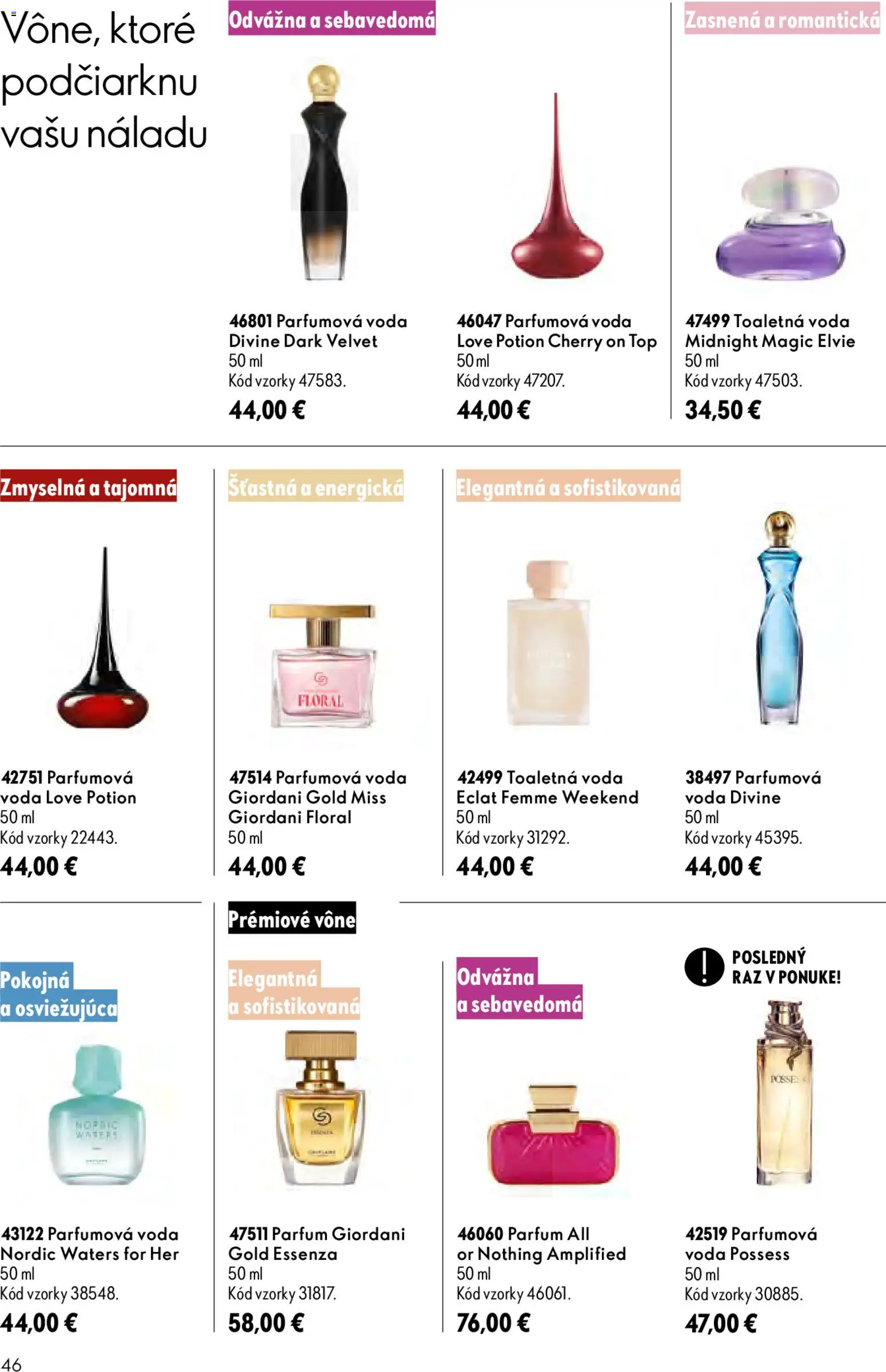 Nové Oriflame akcie – leták je platný od 09.09.2026 | Strana: 46 | Produkty: Toaletná voda, Voda