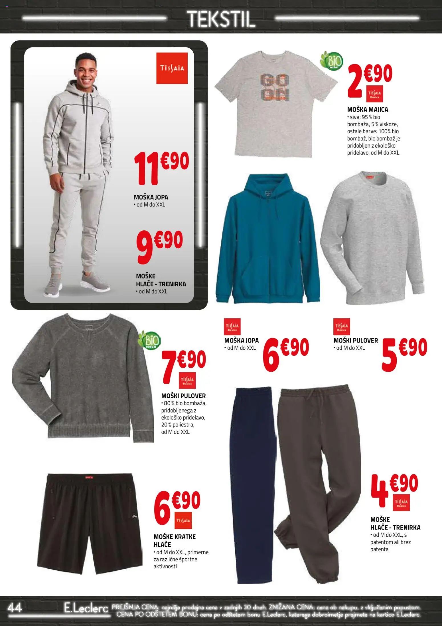 Novi E.leclerc katalog ponudbe – veljaven od 23.09.2026 | Stran: 44 | Izdelki: Trenirka, Majica, Pulover, Hlace