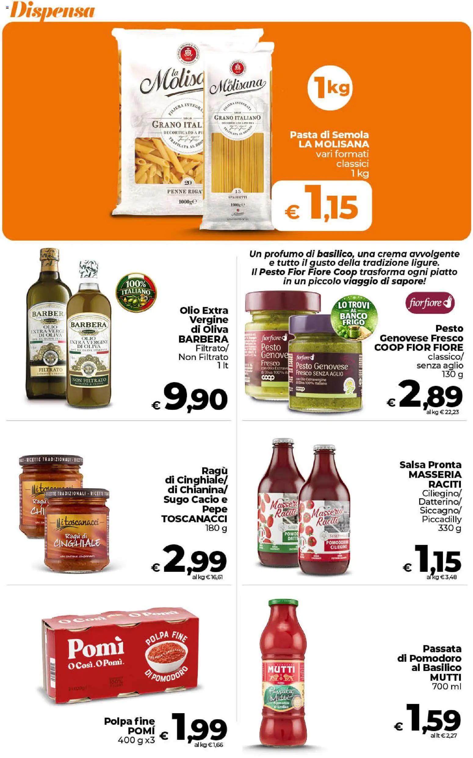 Volantino Ipercoop del 21/08/2026 | Pagina: 33 | Prodotti: Passata di pomodoro, Piatto, Penne, Spaghetti