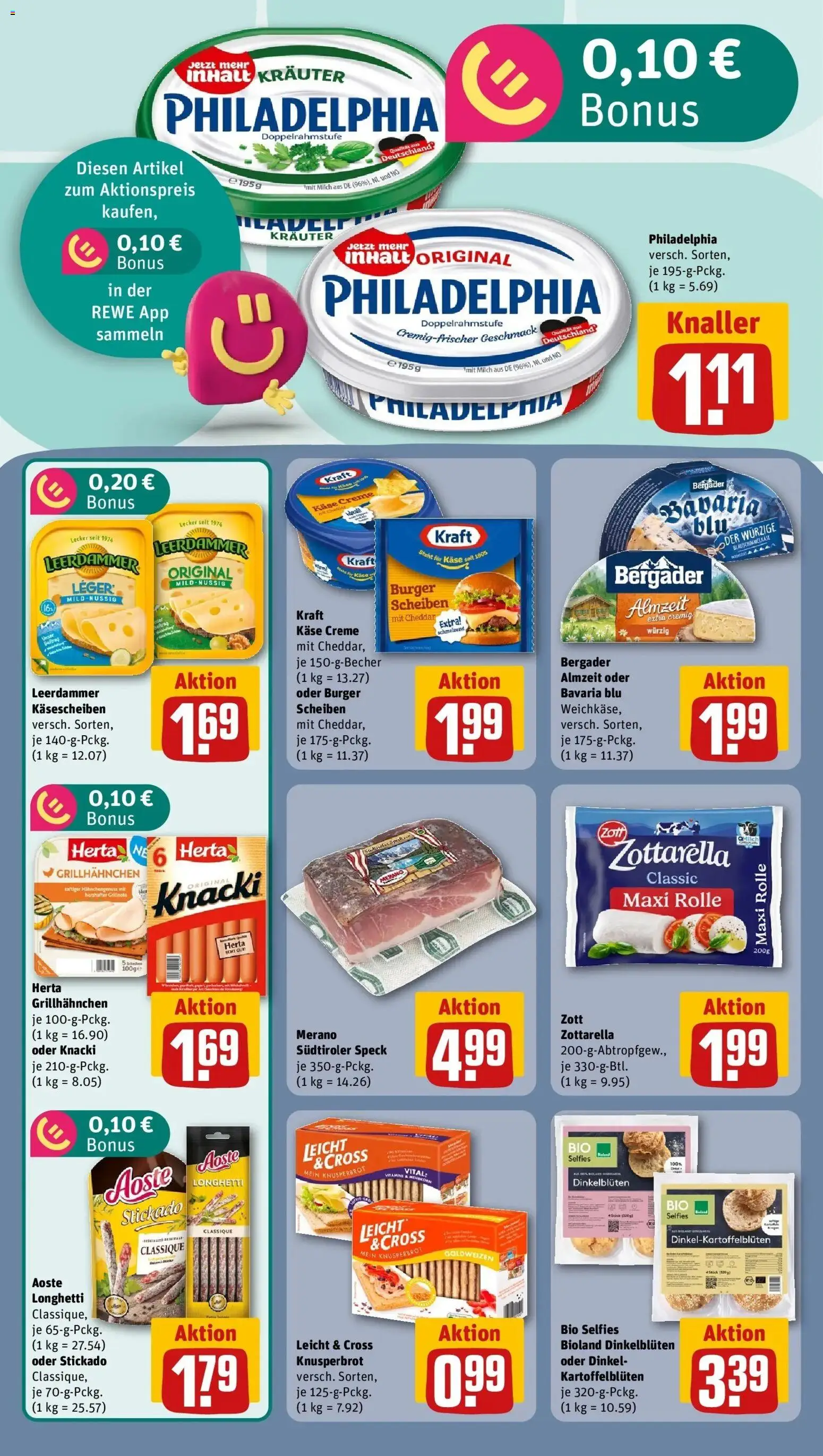 REWE Prospekt ab 19.10.2026 zum Blättern » Angebote | Seite: 14 | Produkte: Milch, Philadelphia, Burger, Creme