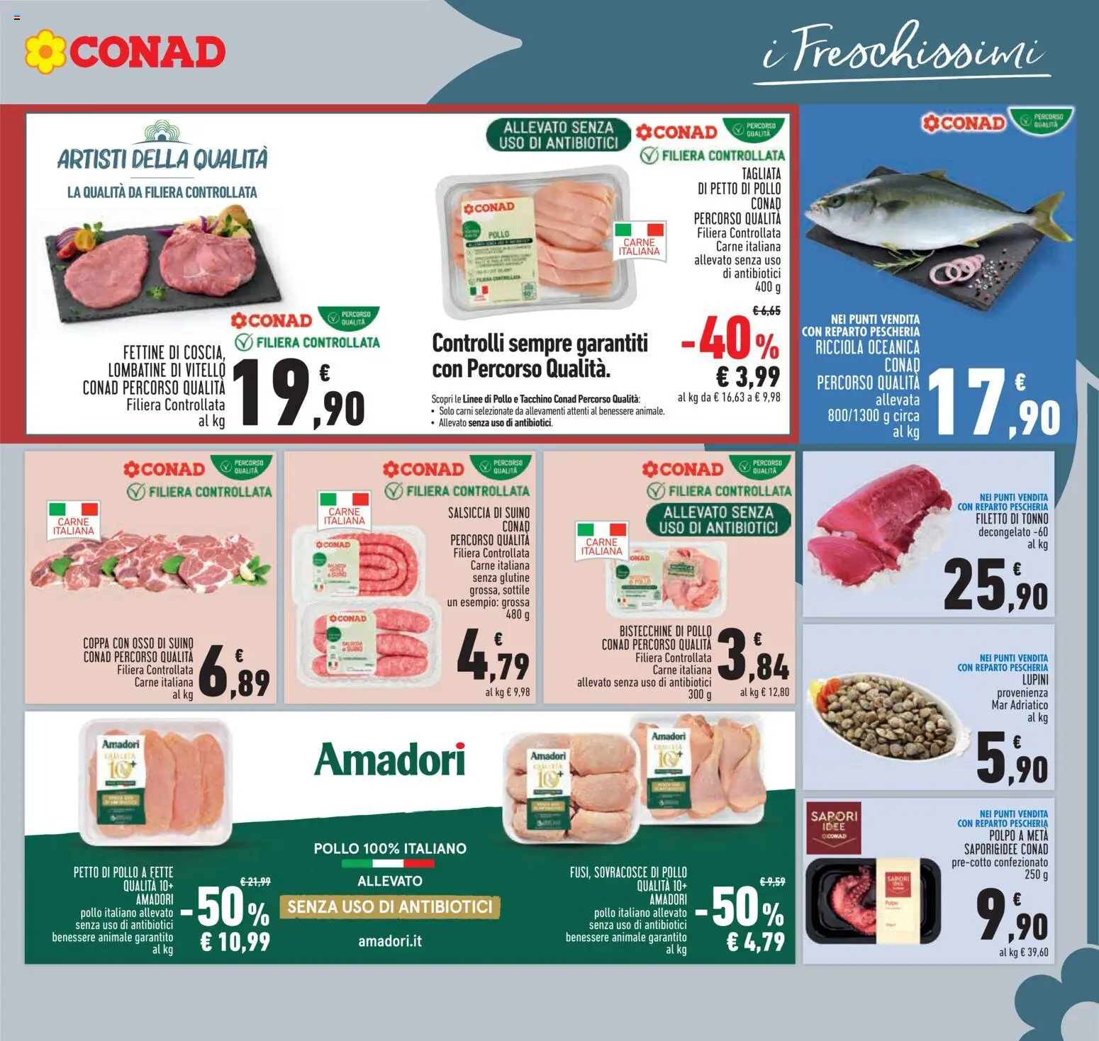 Volantino Conad del 02/07/2026 | Pagina: 7 | Prodotti: Pollo, Polpo, Salsiccia, Vitello