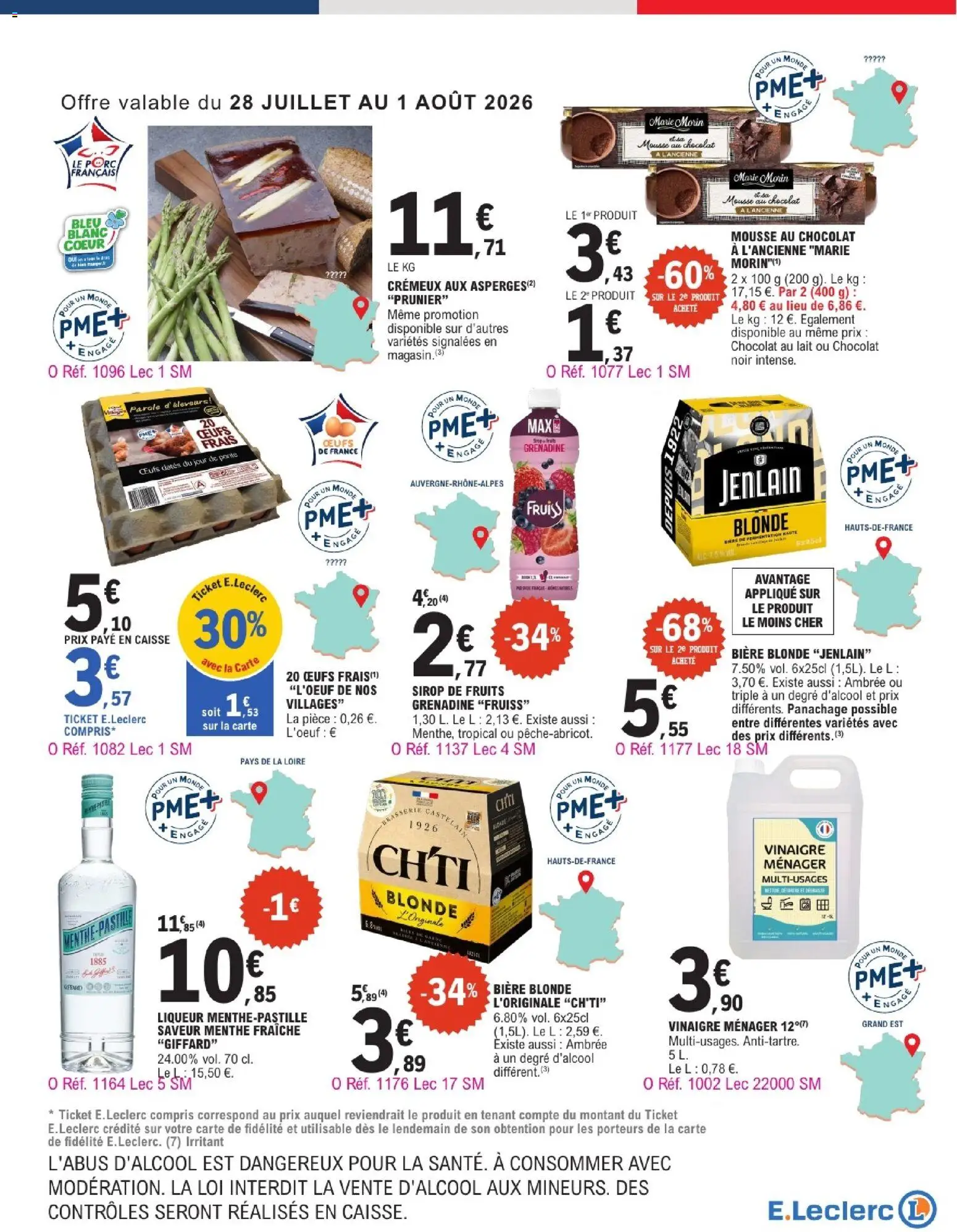 {H1} | Page: 7 | Produits: Bière blonde, Mousse, Chocolat, Vinaigre