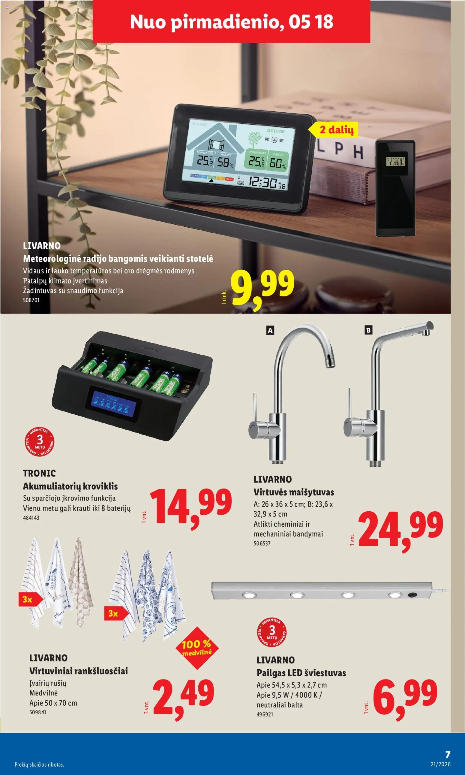 LIDL akcijos nuo 18.05.2026 | Puslapis: 7 | Prekių: Maišytuvas, Žadintuvas