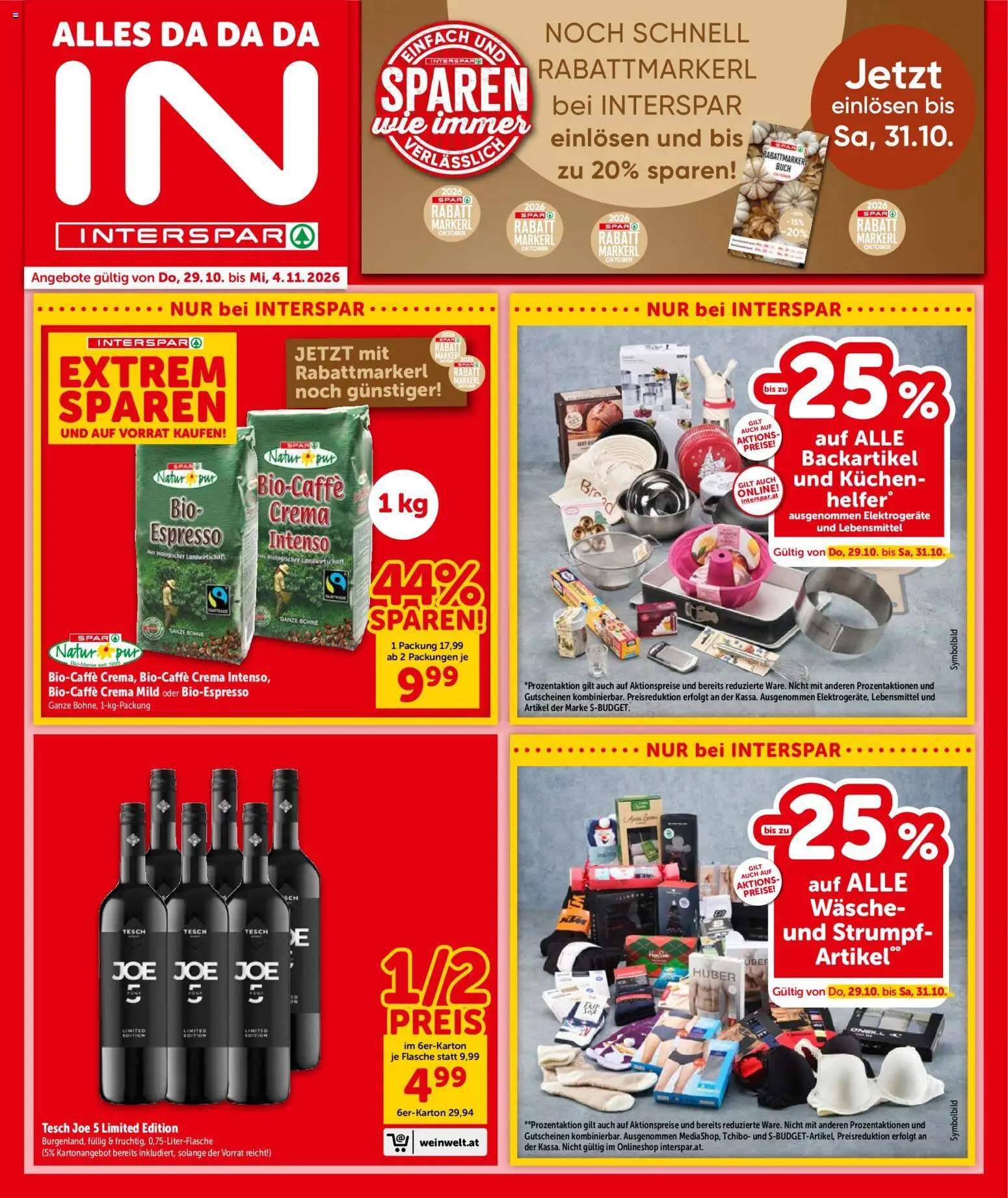 Interspar Broschüre gültig ab 27.10.2026 | Seite: 1 | Produkte: Lebensmittel, Bohne