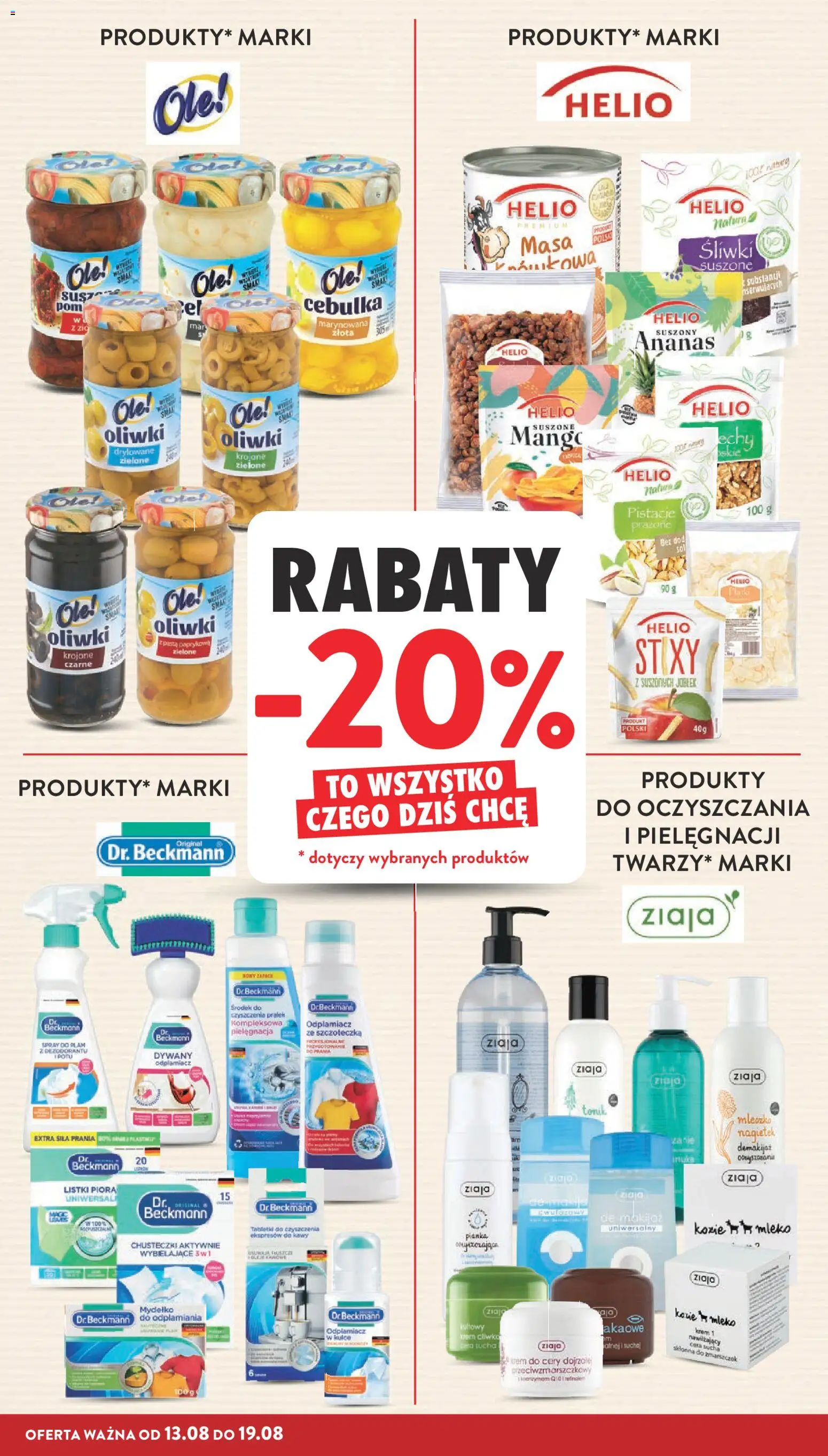Intermarche gazetka od 13.08.2026 | Strona: 20 | Produkty: Pistacje, Pasta, Odplamiacz, Tonik