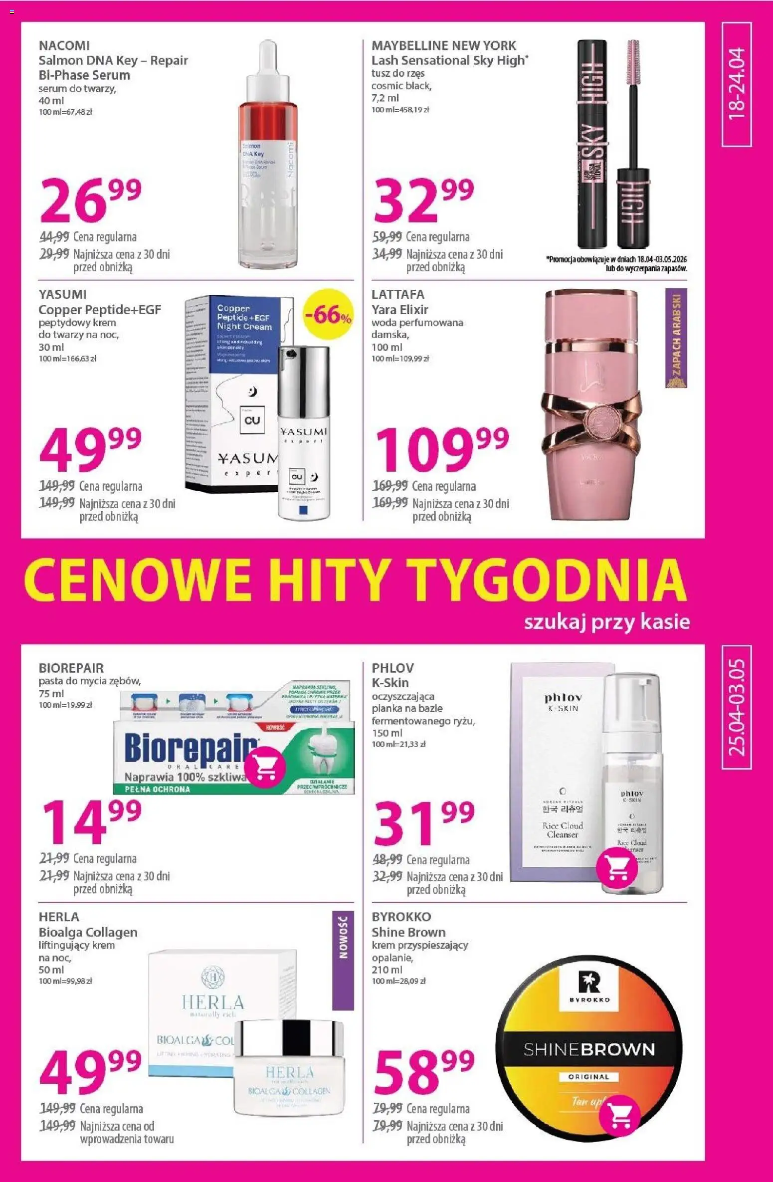 Hebe gazetka od 18.04.2026 | Strona: 13 | Produkty: Zapach, Tusz do rzęs, Woda, Krem do twarzy