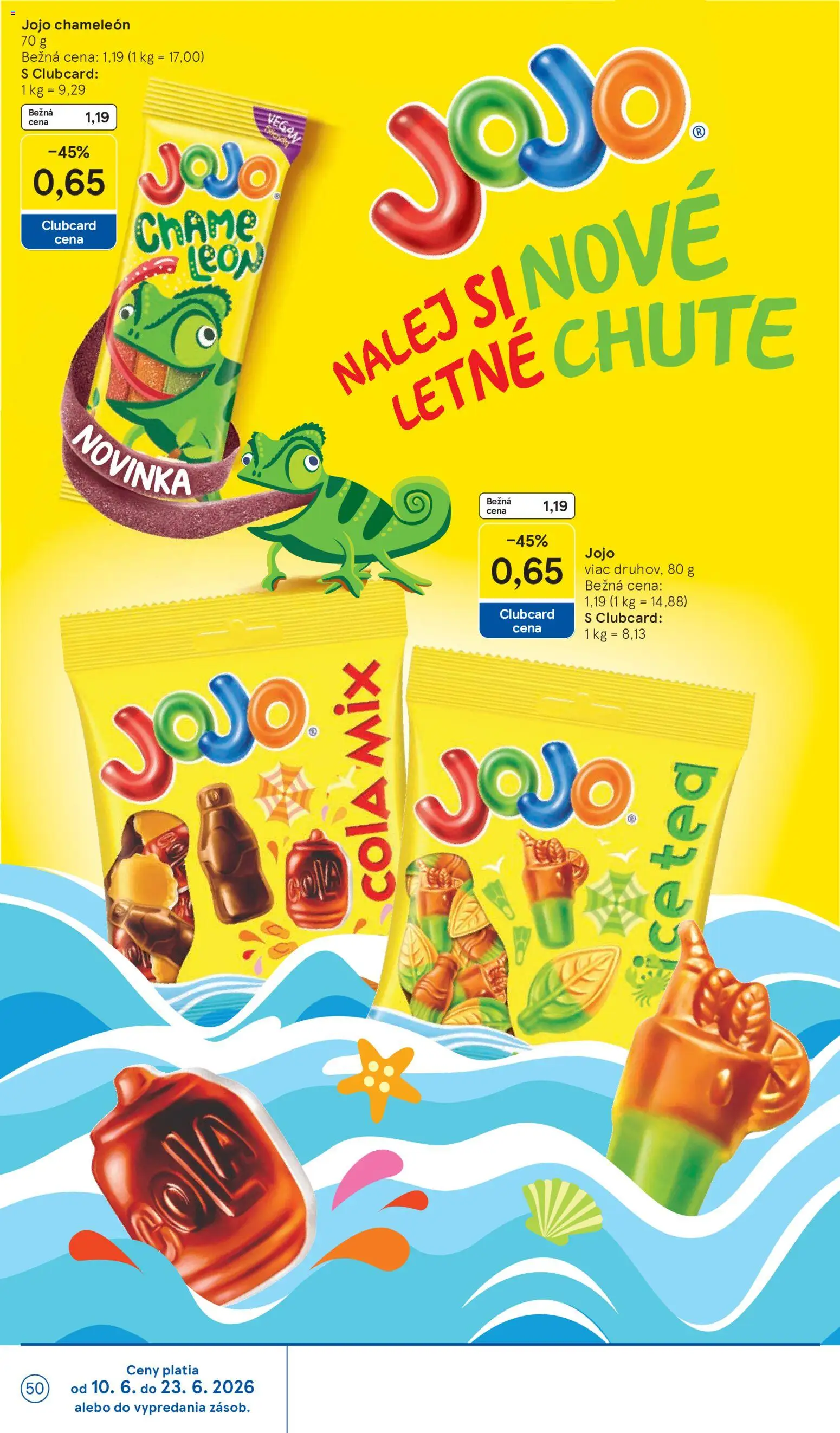 Nové Tesco akcie – leták je platný od 10.06.2026 | Strana: 50 | Produkty: Cola