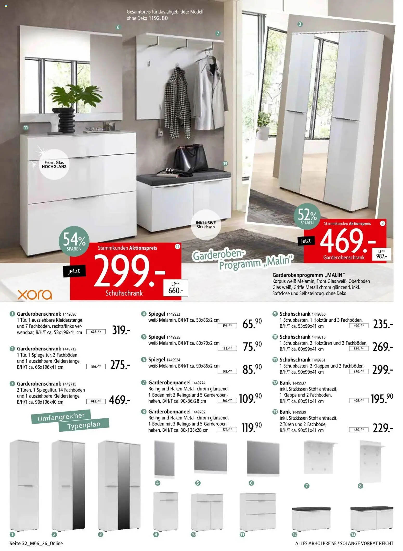 Zurbrüggen - Zurbrüggen: Unschlagbar günstig – gültig ab 01.05.2026 | Seite: 32 | Produkte: Spiegel, Garderobenschrank