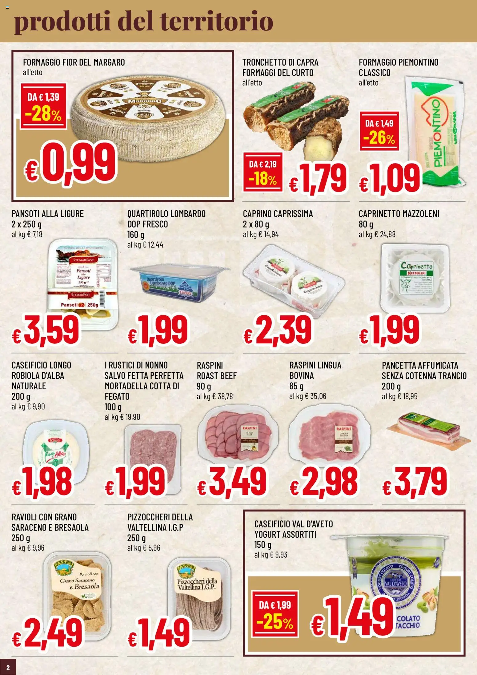 Volantino Famila del 03/09/2026 | Pagina: 2 | Prodotti: Yogurt, Pancetta, Formaggio, Ravioli