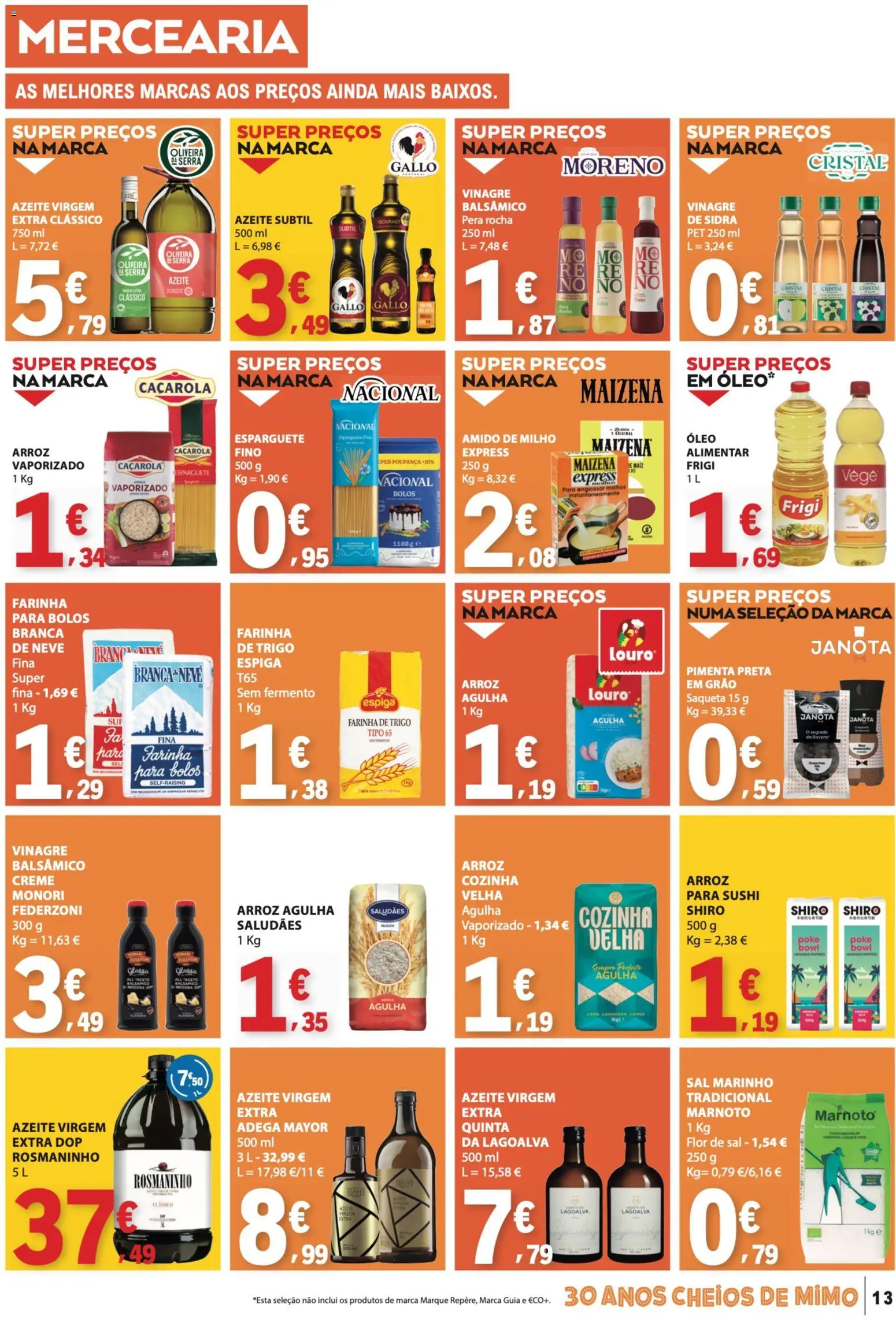 E.Leclerc folheto │ válido de 30.04.2026 | Página: 13 | Produtos: Esparguete, Azeite, Óleo, Milho