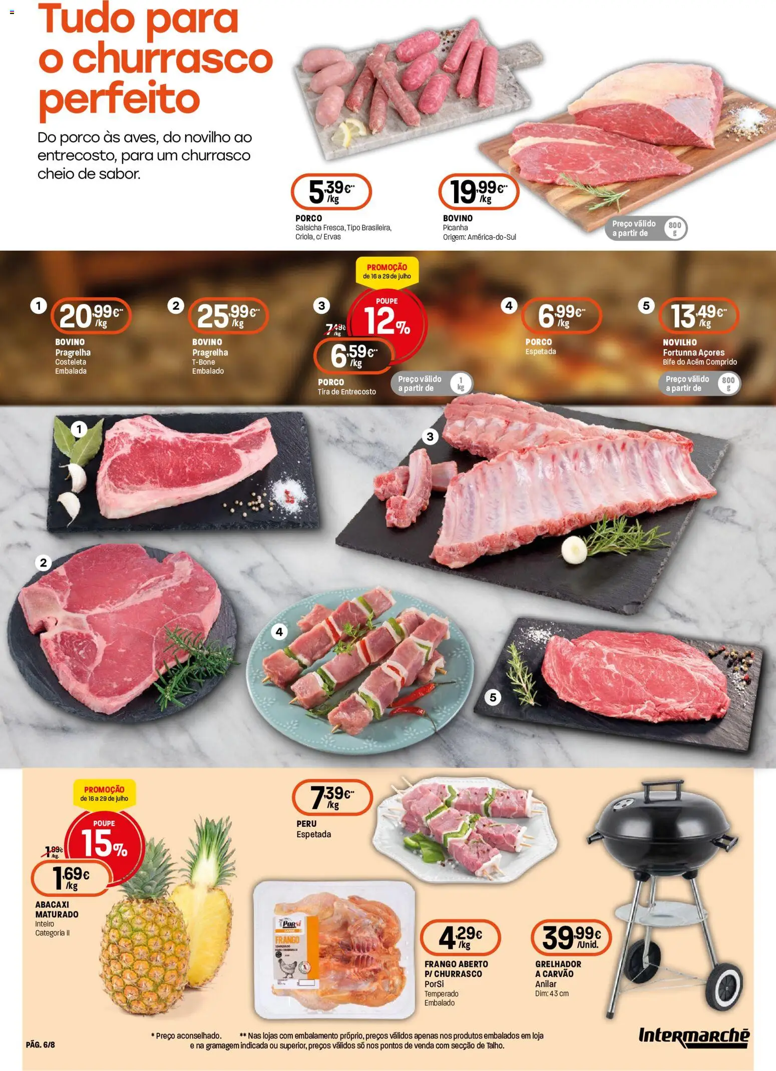 Intermarché Folheto Contact │ válido de 16/07/2026 | Página: 6 | Produtos: Frango, Peru, Salsicha, Abacaxi
