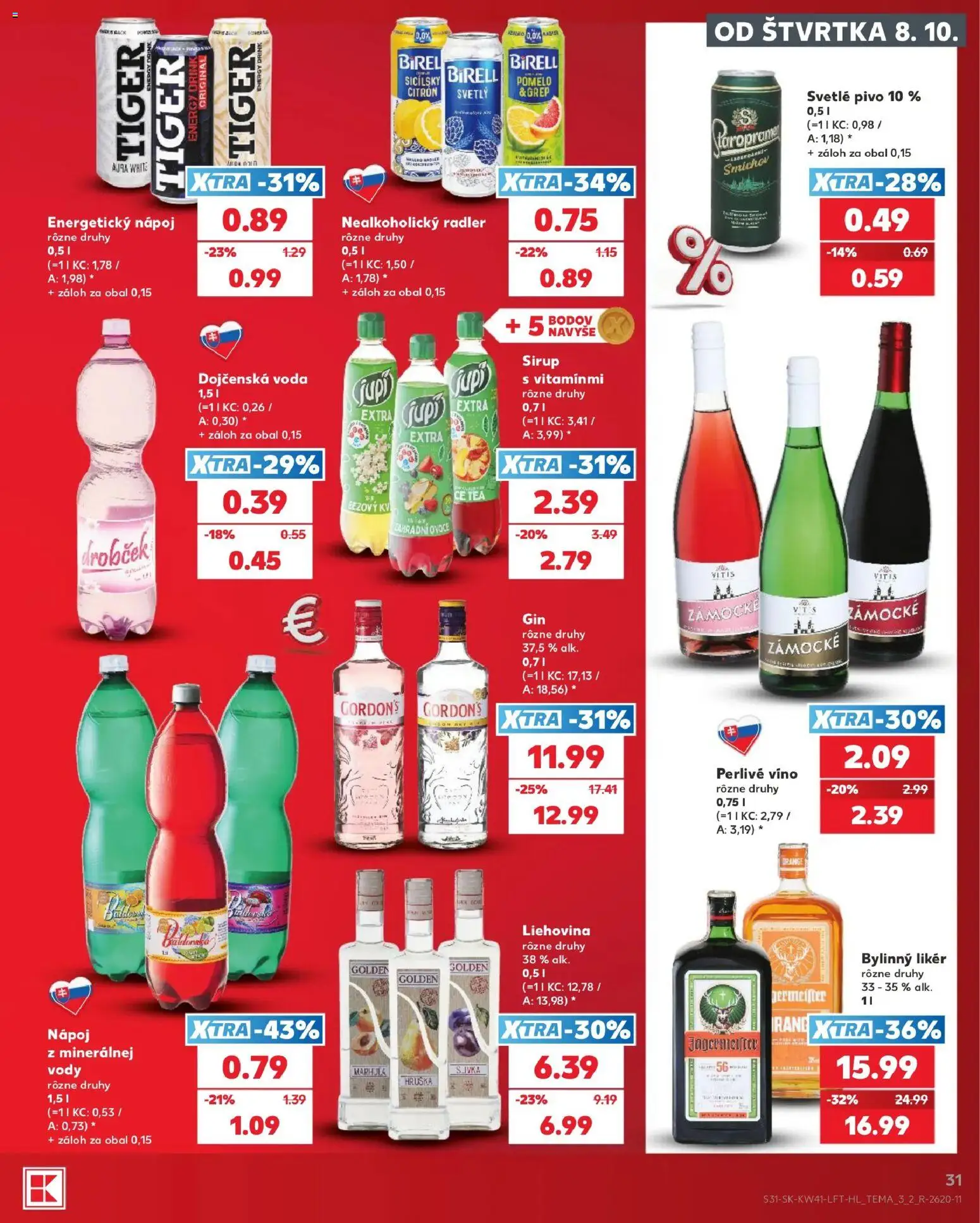 Kaufland SK akciós ujság - amely érvényes a következő dátumtól: 2026.10.08. | Oldal: 31 | Termékek: Radler, Pomelo, Energy drink, Tea
