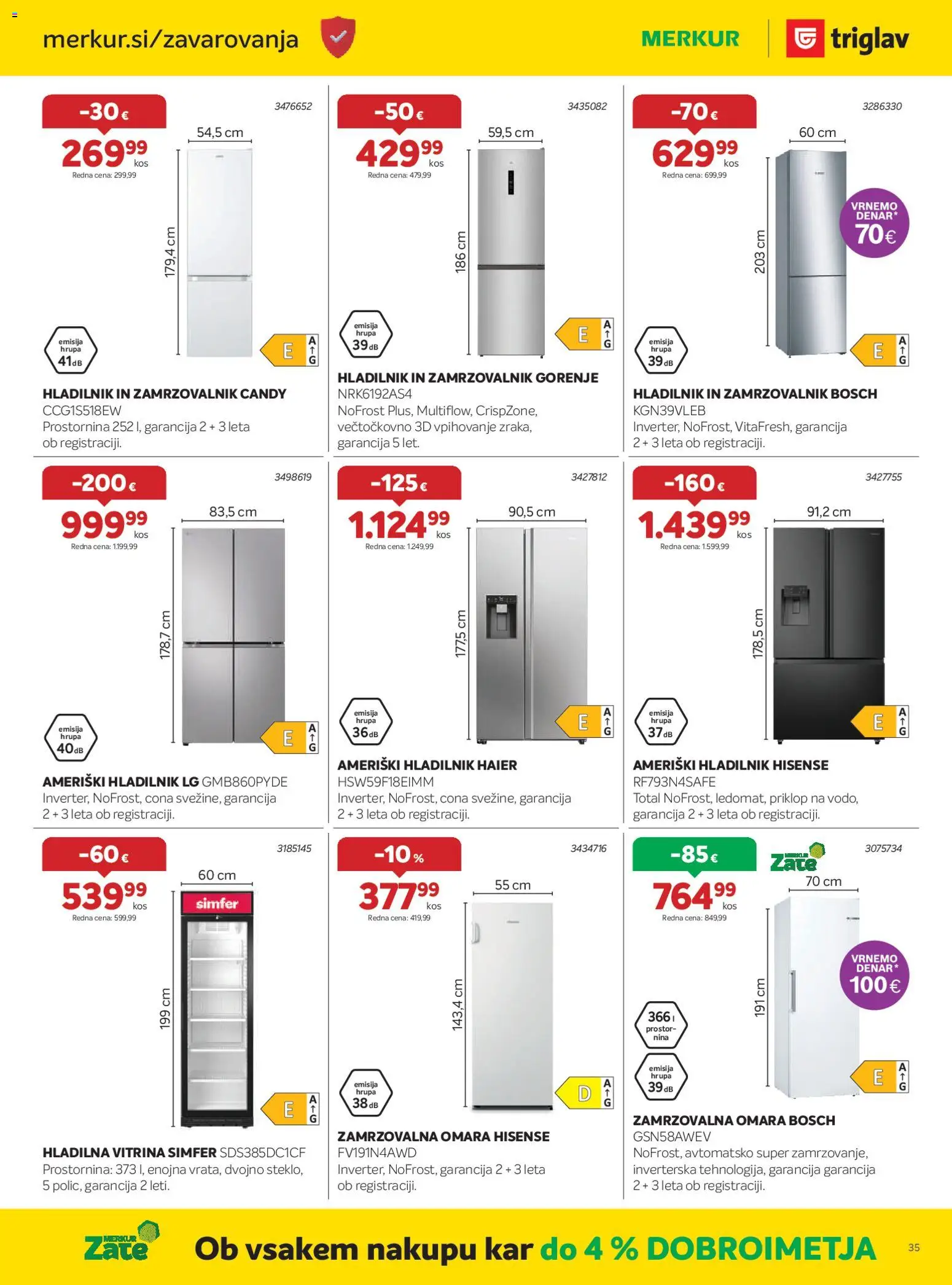 Novi Merkur katalog ponudbe – veljaven od 01.04.2026 | Stran: 35 | Izdelki: Zamrzovalnik, Vitrina, Omara, Zamrzovalna omara