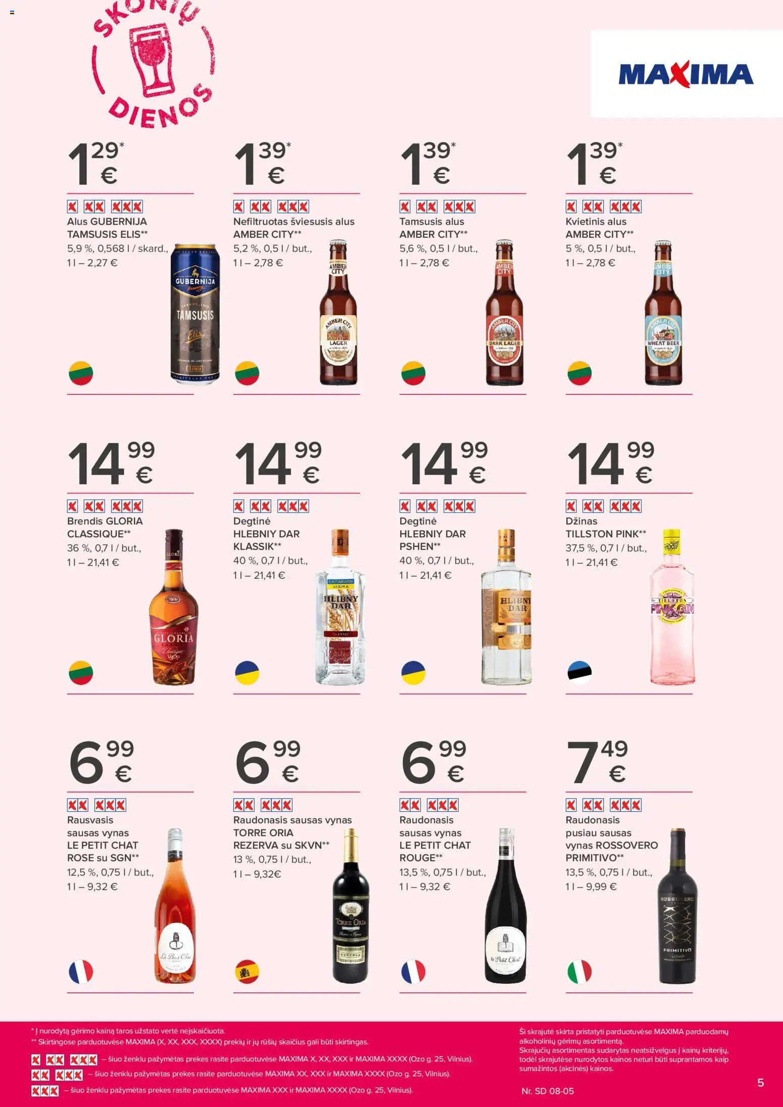 MAXIMA akcijos nuo 2026.07.23 | Puslapis: 5 | Prekių: Degtinė, Vynas, Alus, Džinas