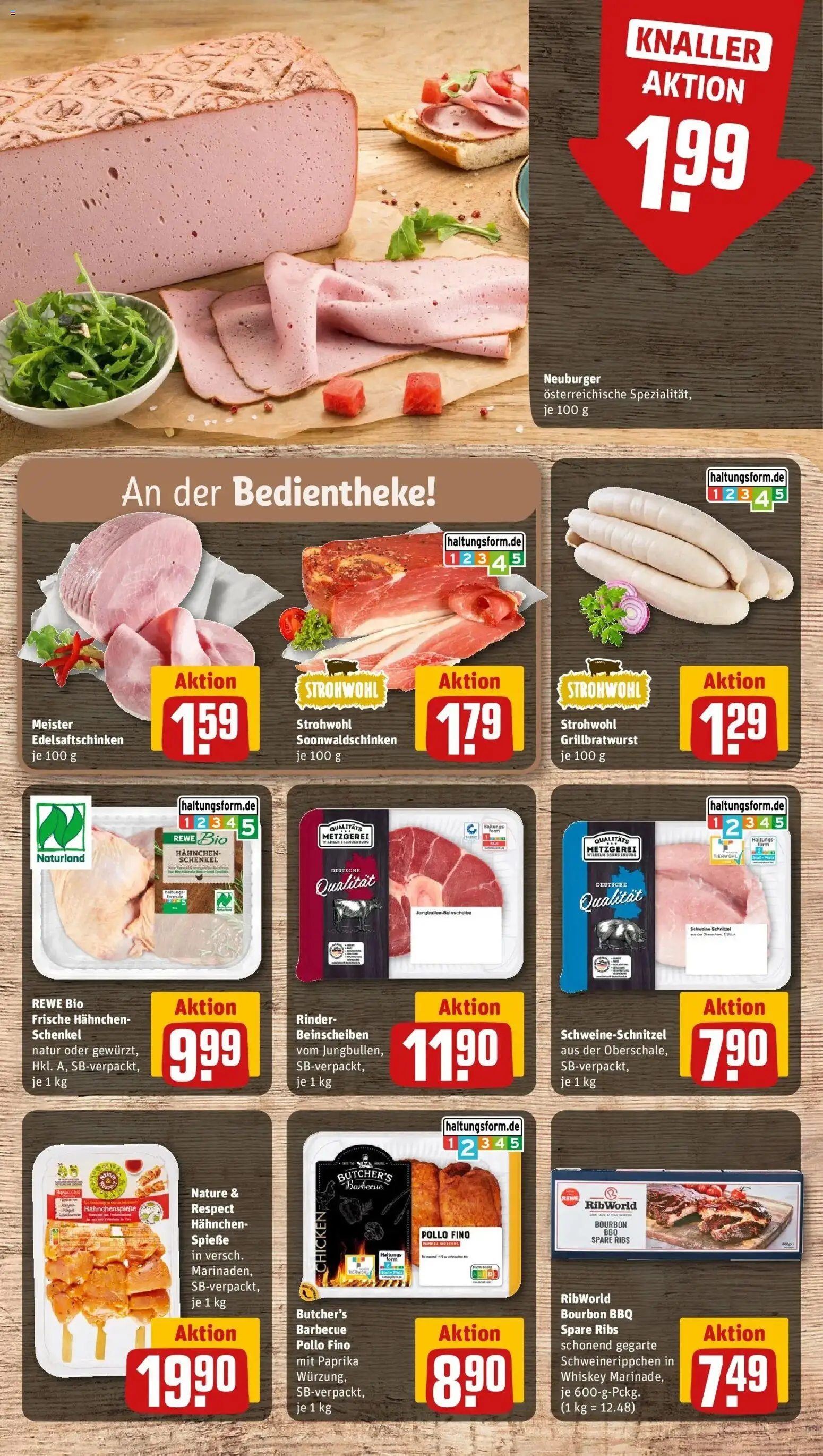 Rewe Prospekt Frechen-Bachem – gültig ab 08.06.2026 | Seite: 9 | Produkte: Spare ribs, Spieße, Bourbon, Whiskey