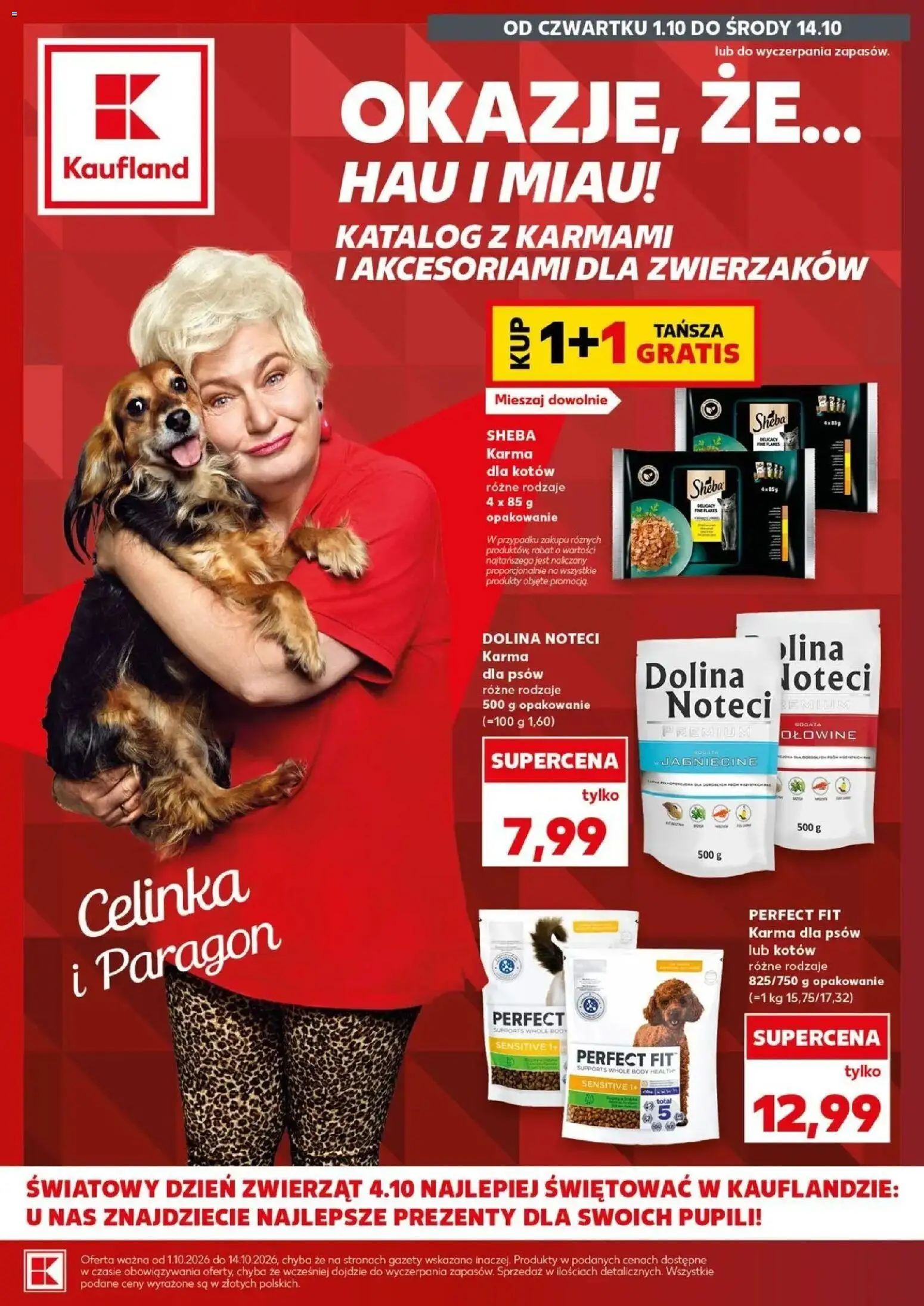 Kaufland gazetka - Zwierzaki od 01.10.2026 - od jutra PDF | Strona: 1 | Produkty: Sheba, Karma dla psów, Karma, Dolina noteci