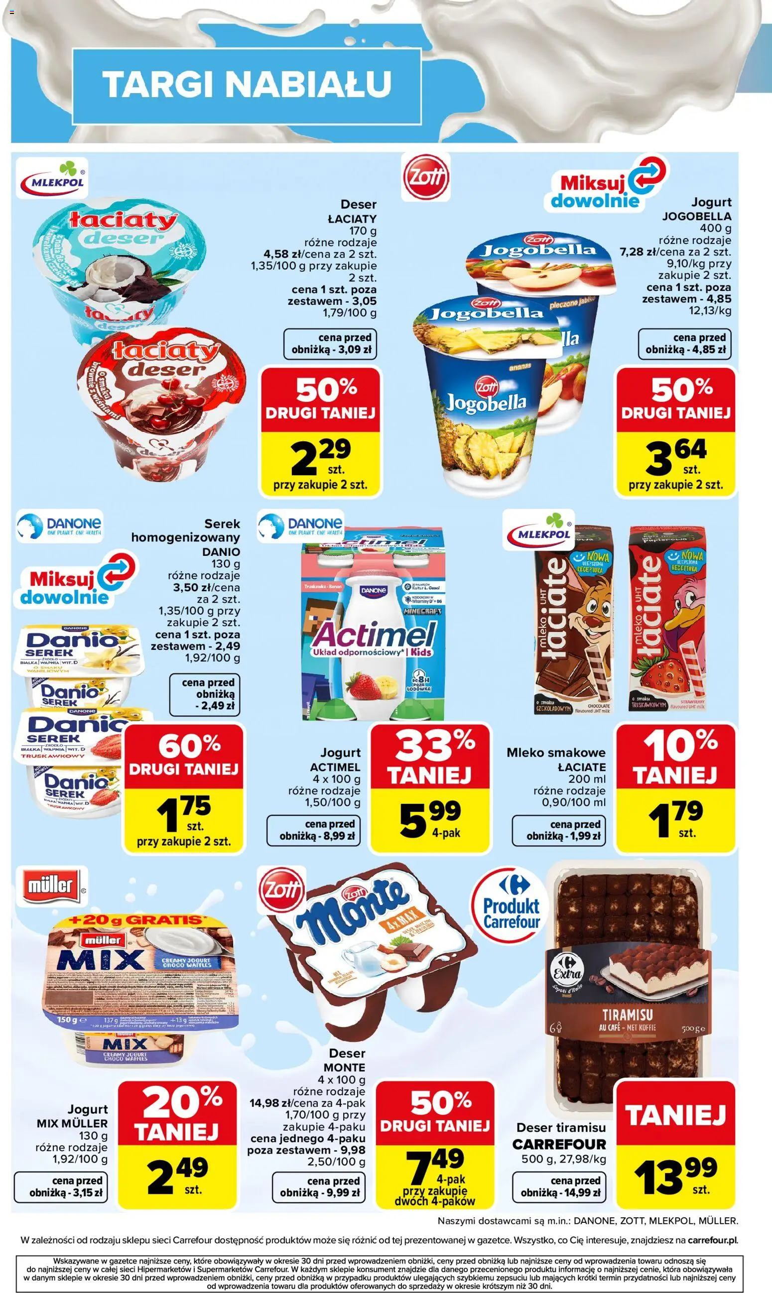Carrefour gazetka - Targi nabiału od 04.05.2026 | Strona: 4 | Produkty: Serek, Lodówka, Mleko, Banan