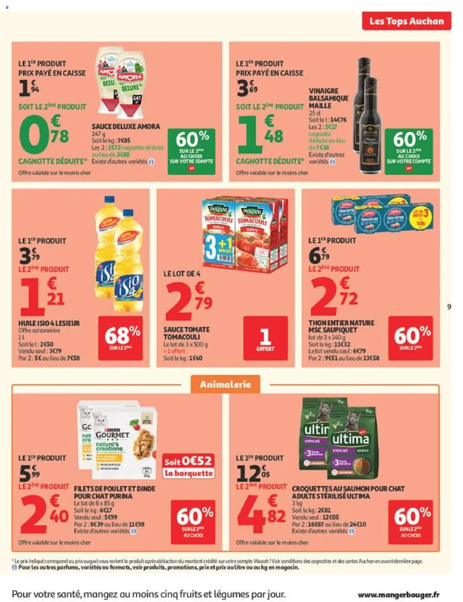 {H1} | Page: 9 | Produits: Thon, Huile, Vinaigre, Saumon