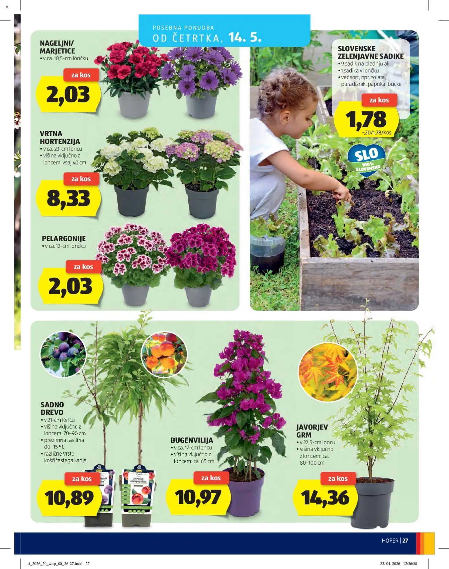 Novi Hofer katalog ponudbe – veljaven od 06.05.2026 | Stran: 27 | Izdelki: Kos