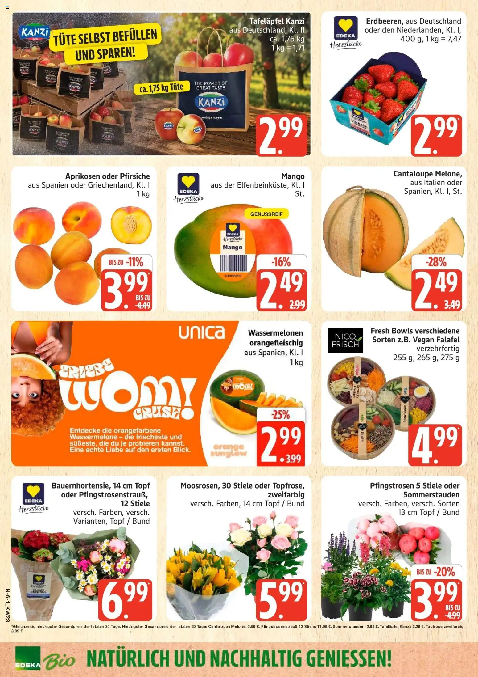 Edeka prospekt Rostock – gültig ab 01.06.2026 | Seite: 6 | Produkte: Äpfel, Mango, Melone, Erdbeeren