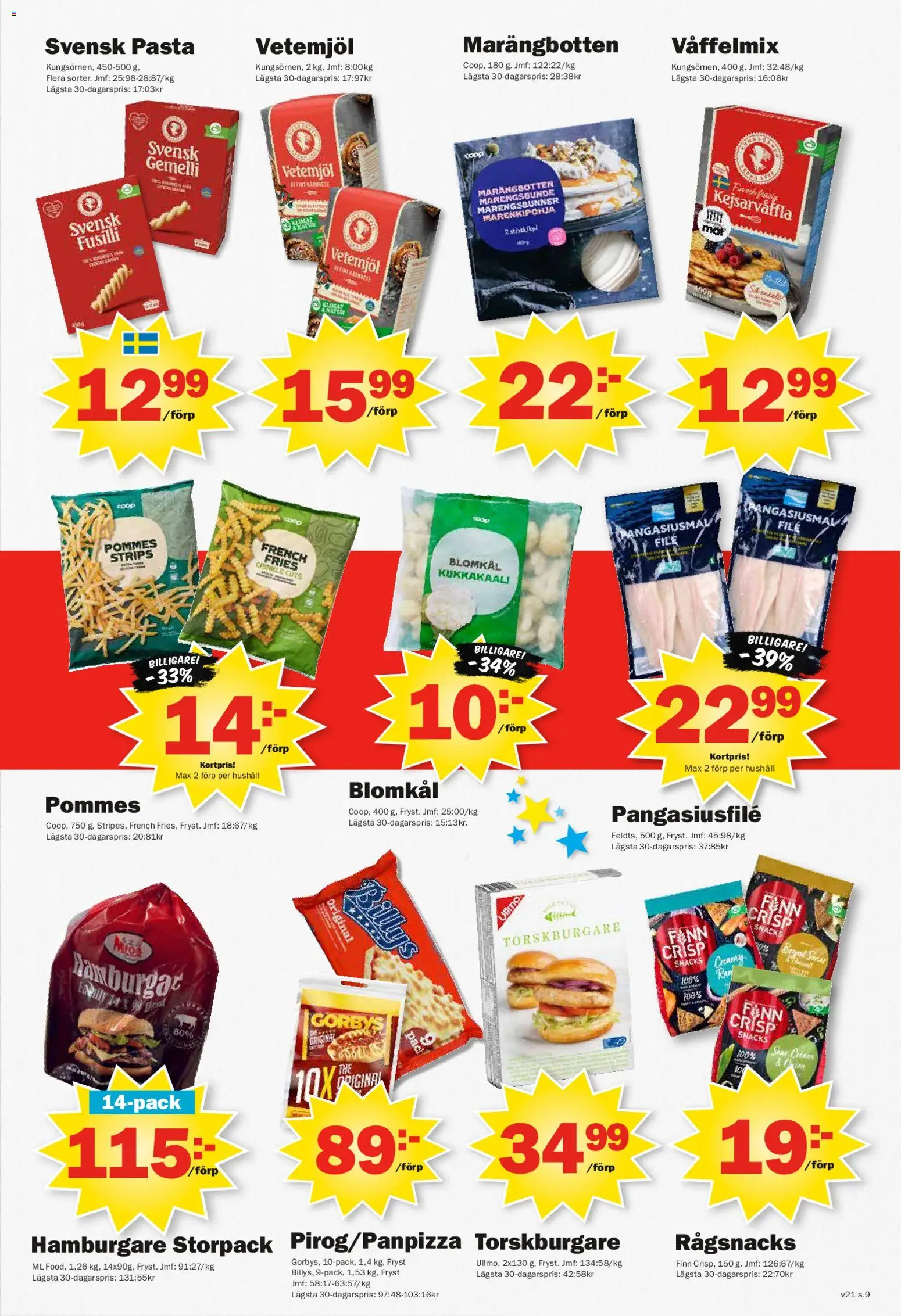 Pekås reklamblad aktuell från 18.05.2026 | Sida: 9 | Produkter: Hamburgare, Fond, Pasta, Blomkål