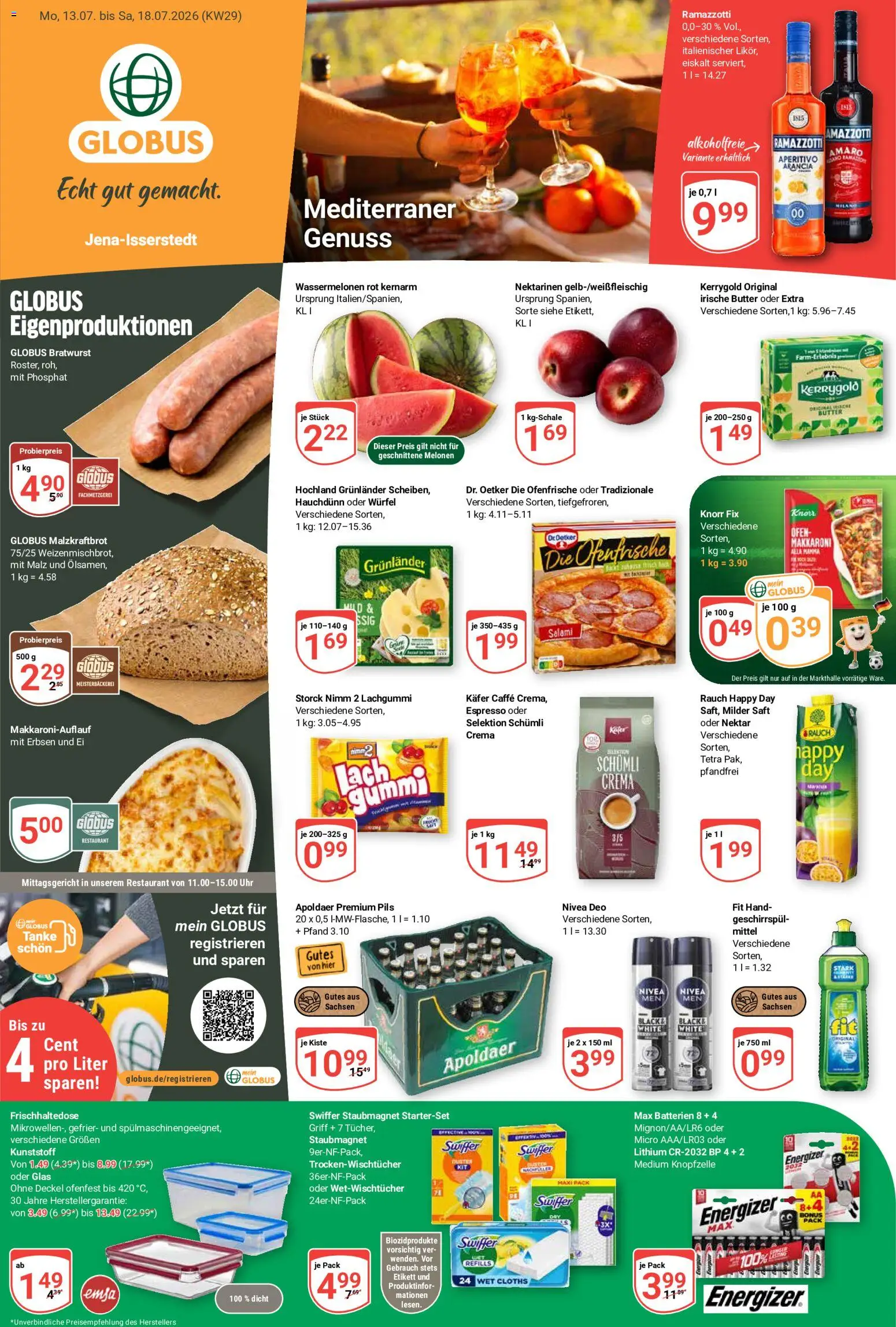 Globus Prospekt – gültig ab 13.07.2026 | Seite: 1 | Produkte: Knorr fix, Nektarinen, Grunlander, Salami