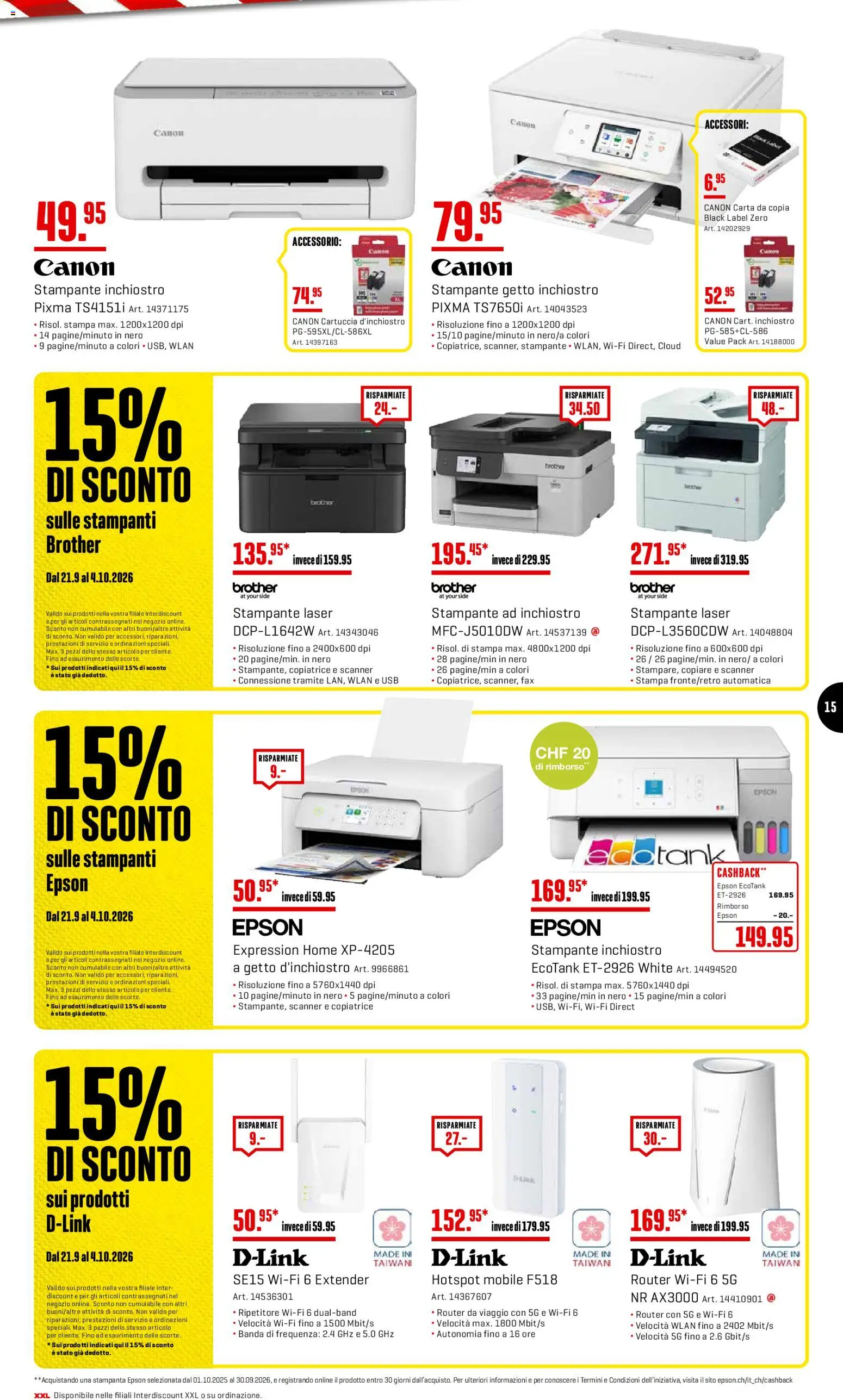 Interdiscount aktionen IT – gültig ab 21.09.2026 | Seite: 15 | Produkte: Usb, Epson