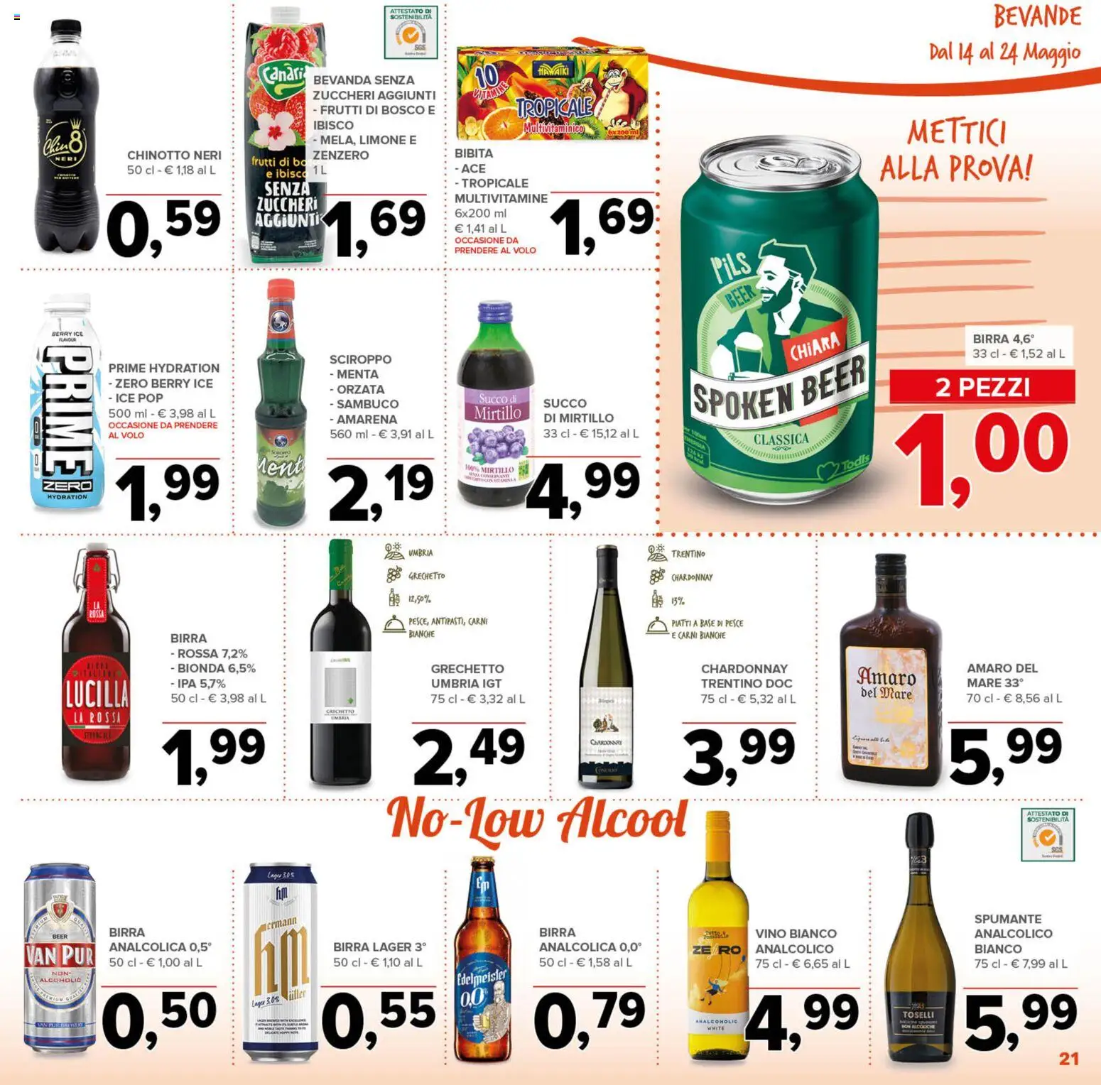 Volantino Todis del 14.05.2026 | Pagina: 21 | Prodotti: Birra, Limone, Menta, Amarena