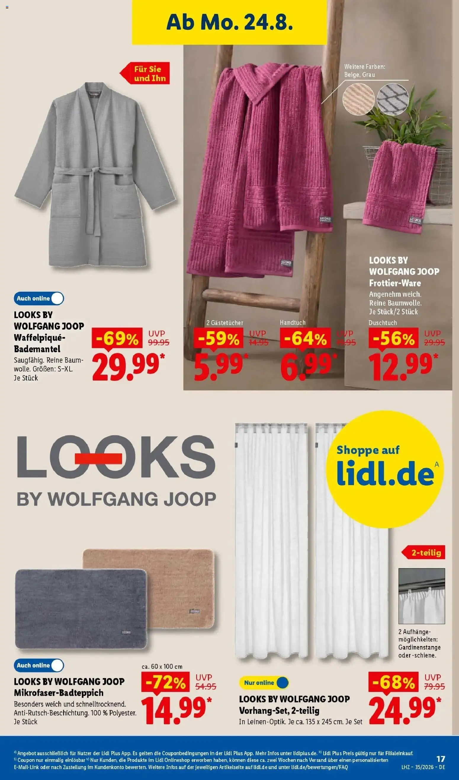 Lidl Prospekt Düsseldorf (ab 24.08.2026) zum Blättern » Angebote | Seite: 37 | Produkte: Bademantel