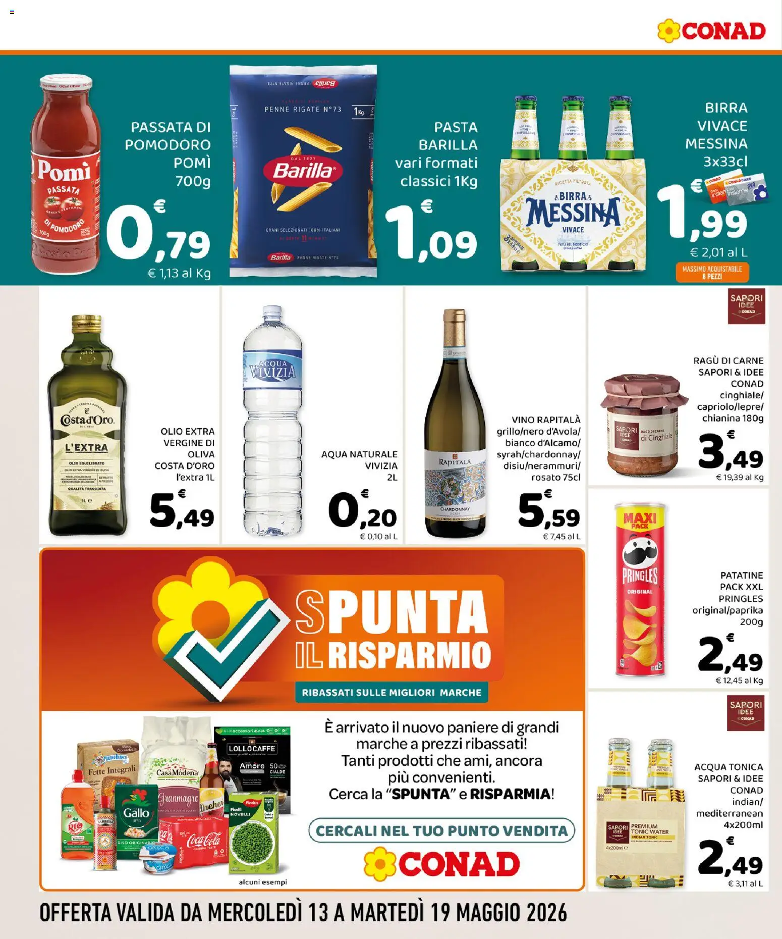 Volantino Conad del 13.05.2026 | Pagina: 4 | Prodotti: Vino, Passata di pomodoro, Ragú, Olio extra vergine