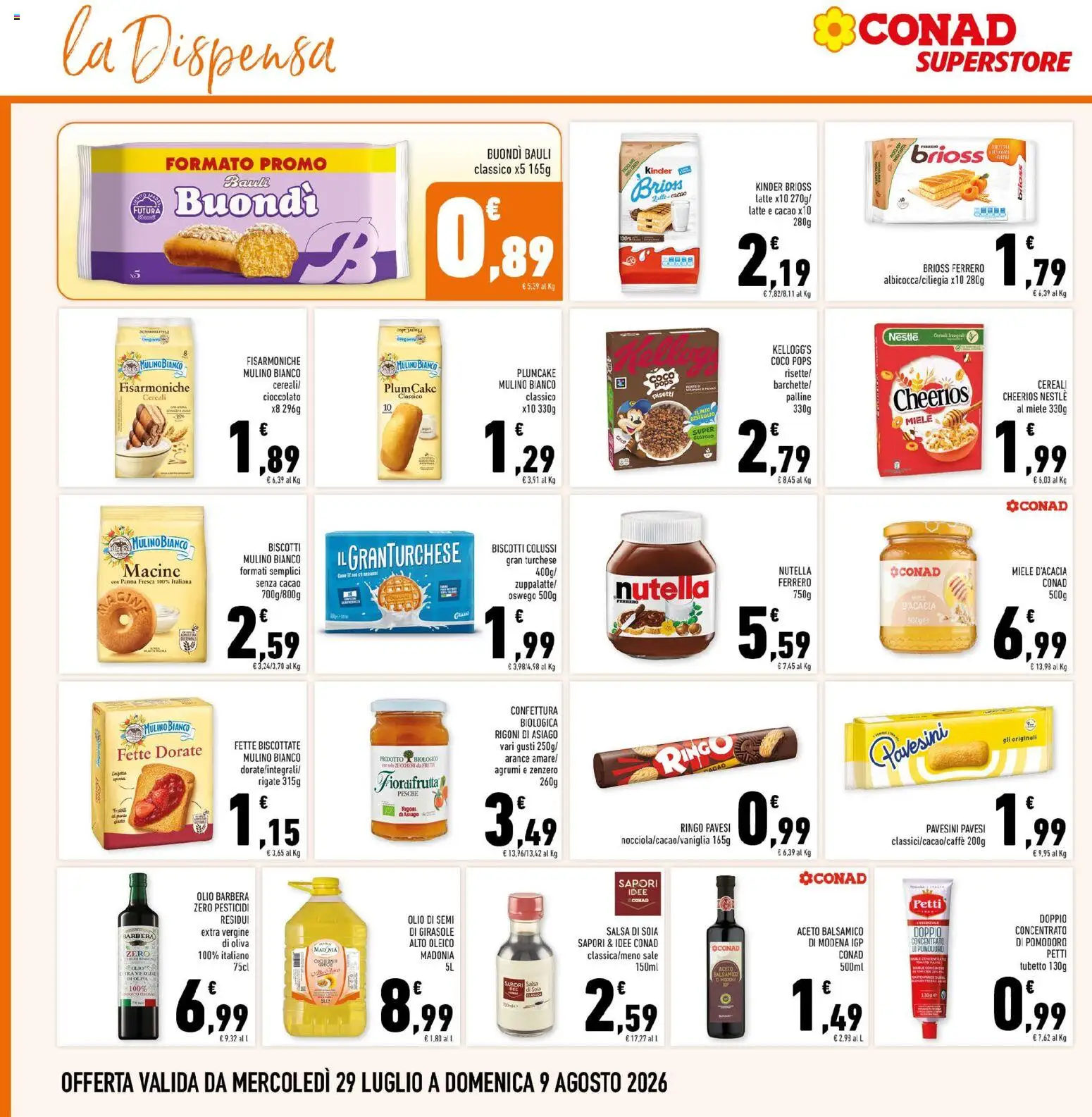Volantino Conad del 29/07/2026 | Pagina: 20 | Prodotti: Olive, Agrumi, Plumcake, Miele