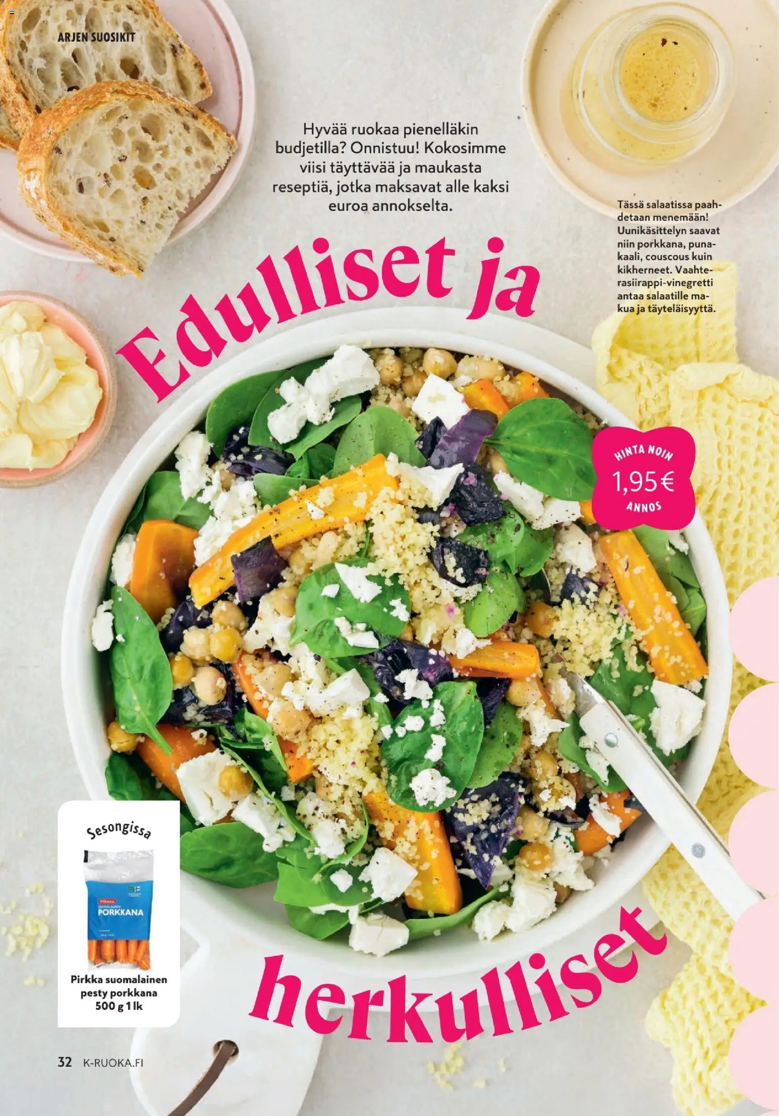K-Market - K-Ruoka – voimassa 29/09/2026 alkaen | Sivu: 32 | Tuotteet: Couscous, Porkkana