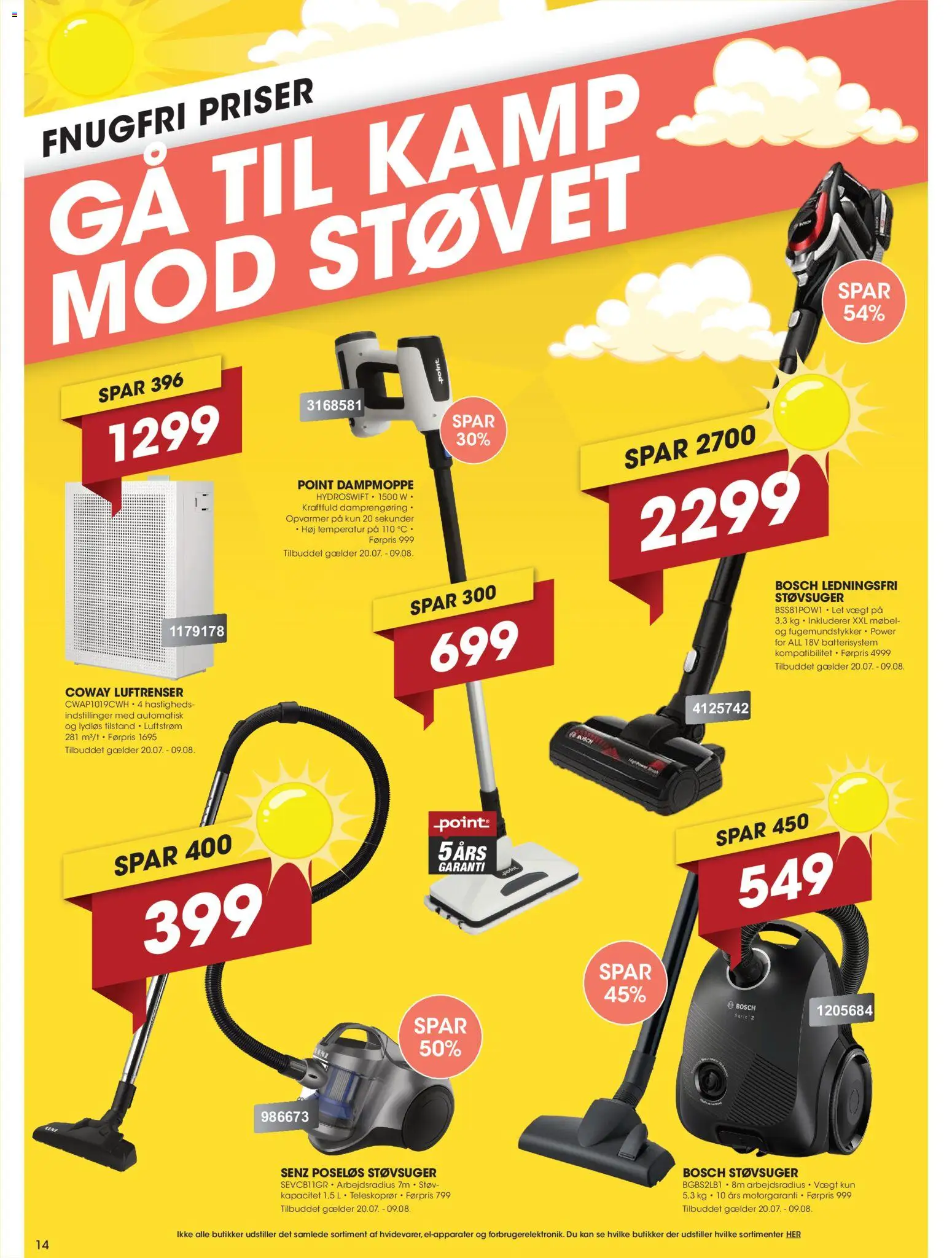 Punkt1 tilbudsavis – gyldig fra 20/07/2026 | Side: 14 | Produkter: Støvsuger, Luftrenser