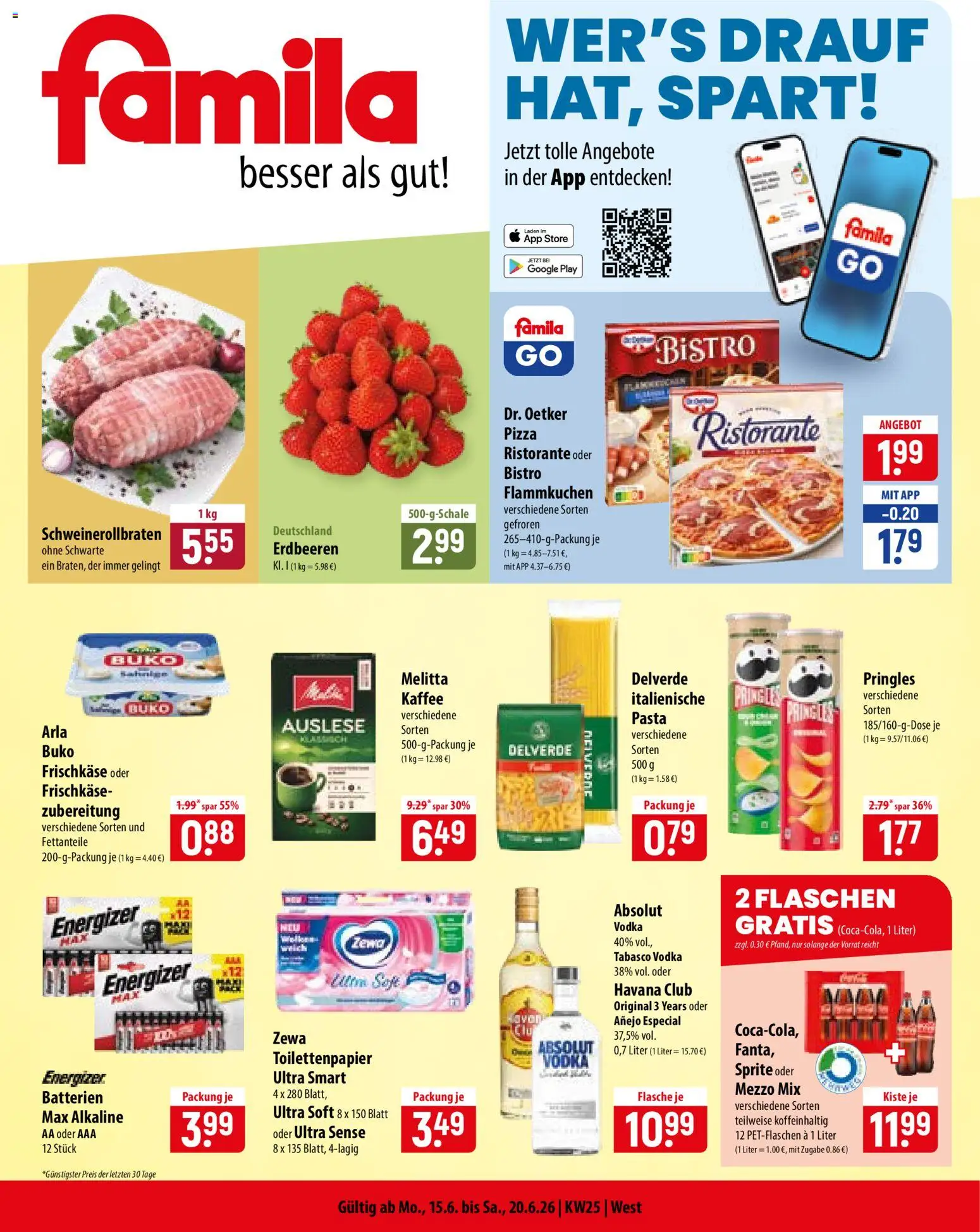 Famila Prospekt – gültig ab 15.06.2026 | Seite: 1 | Produkte: Ristorante, Melitta, Mezzo mix, Erdbeeren