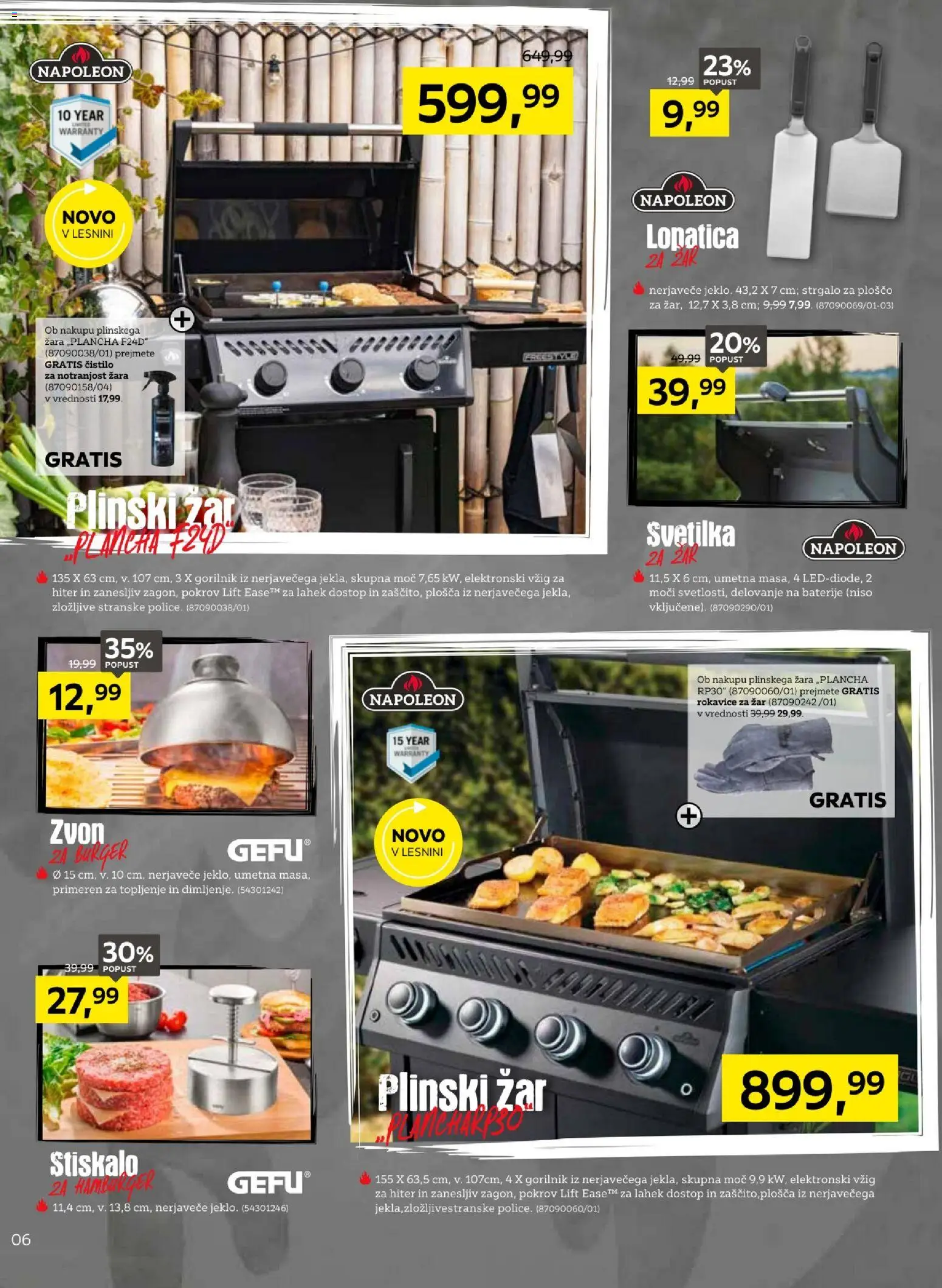 Novi XXXL Lesnina katalog ponudbe – veljaven od 06.07.2026 | Stran: 6 | Izdelki: Plinski žar, Zar, Baterije, Rokavice