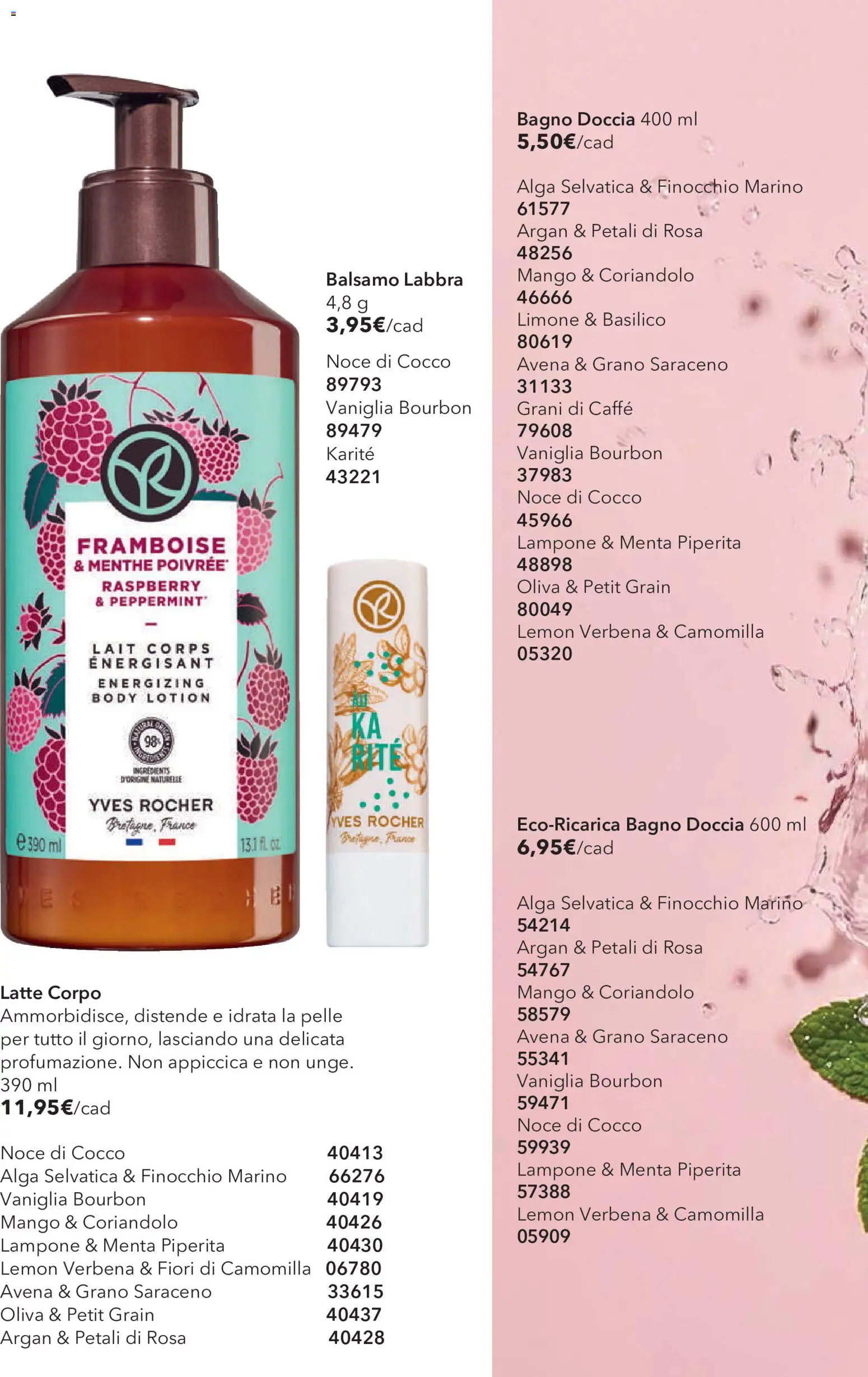 Volantino Yves Rocher del 04.06.2026 | Pagina: 58 | Prodotti: Basilico, Lampone, Menta, Doccia