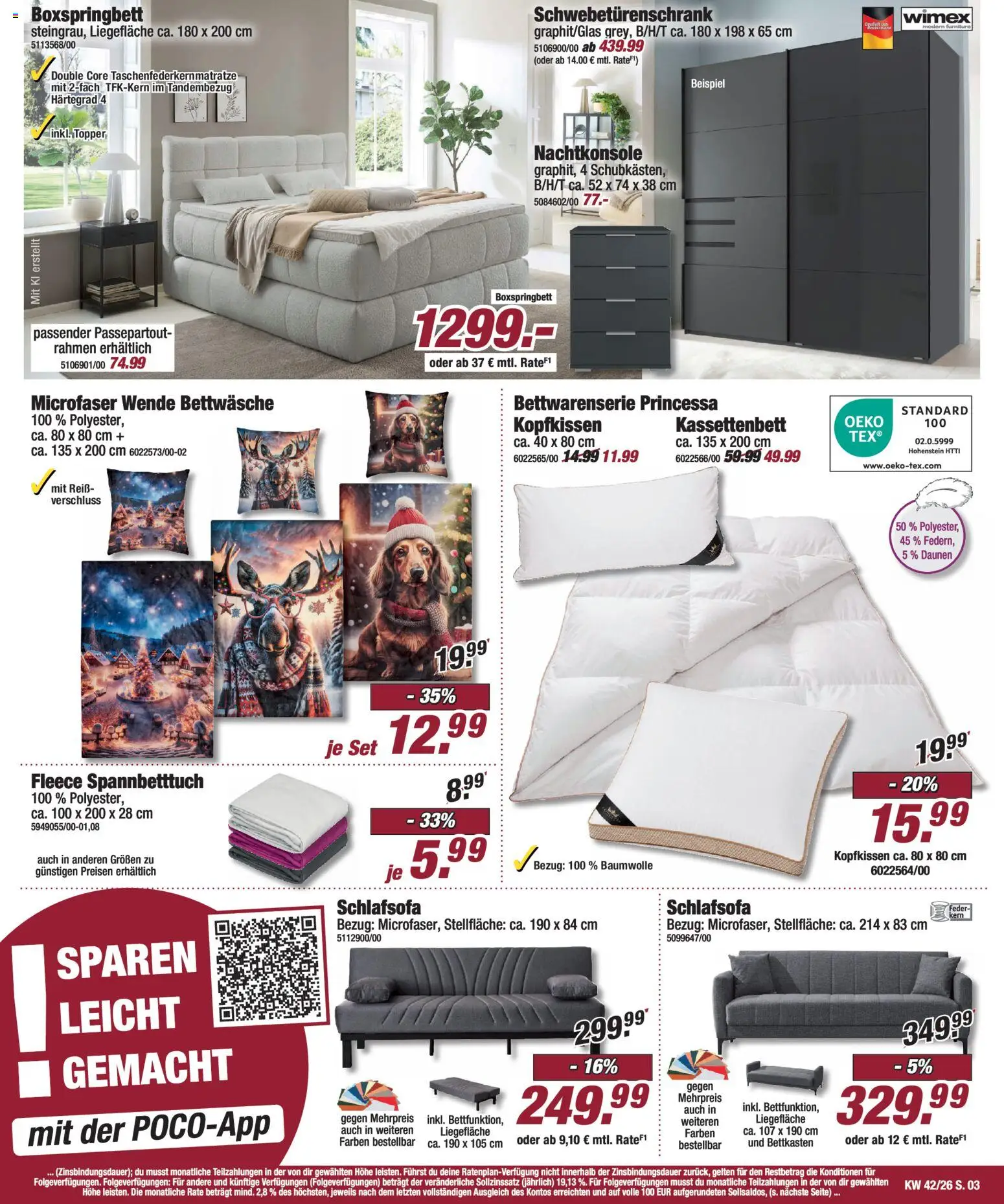 Poco Prospekt – gültig ab 11.10.2026 | Seite: 3 | Produkte: Schlafsofa, Boxspringbett, Topper, Bettwäsche
