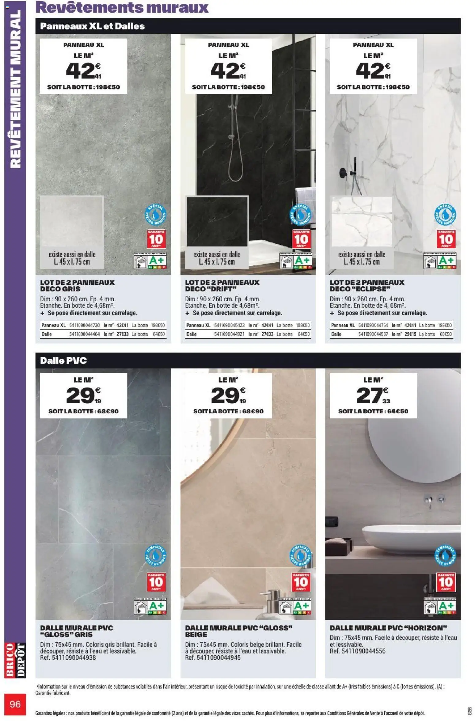 {H1} | Page: 96 | Produits: Gloss, Dalle, Dalle PVC, Revêtement mural
