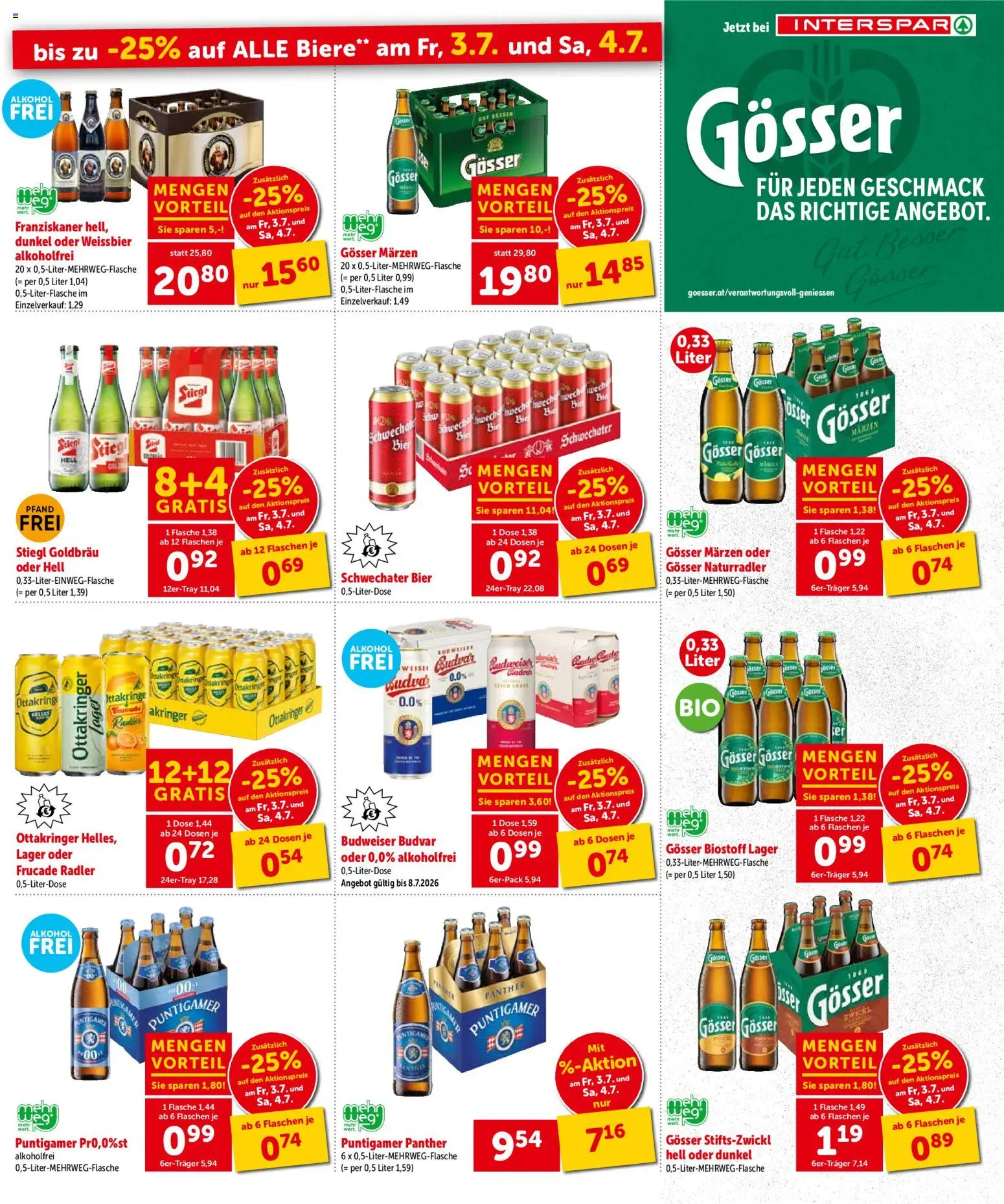 Interspar Flugblatt - Steiermark gültig ab 01.07.2026 | Seite: 3 | Produkte: Bier