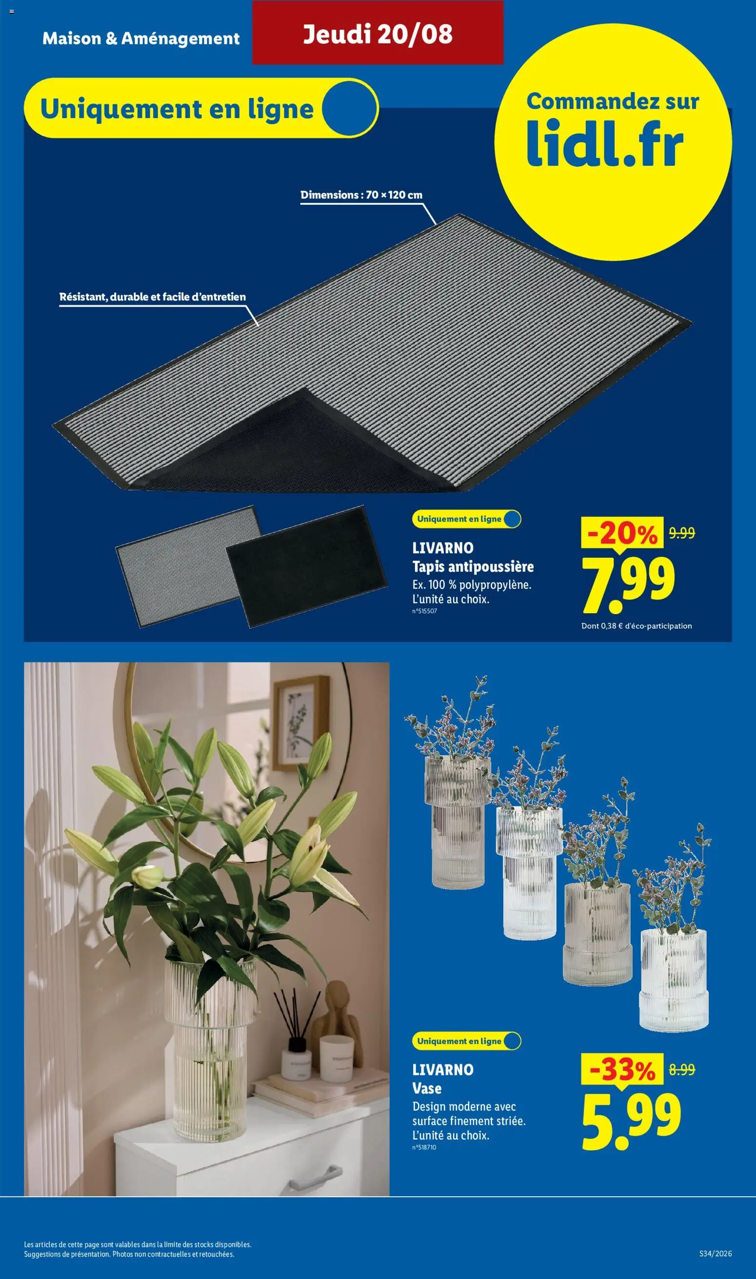 {H1} | Page: 7 | Produits: Tapis, Vase, Livarno
