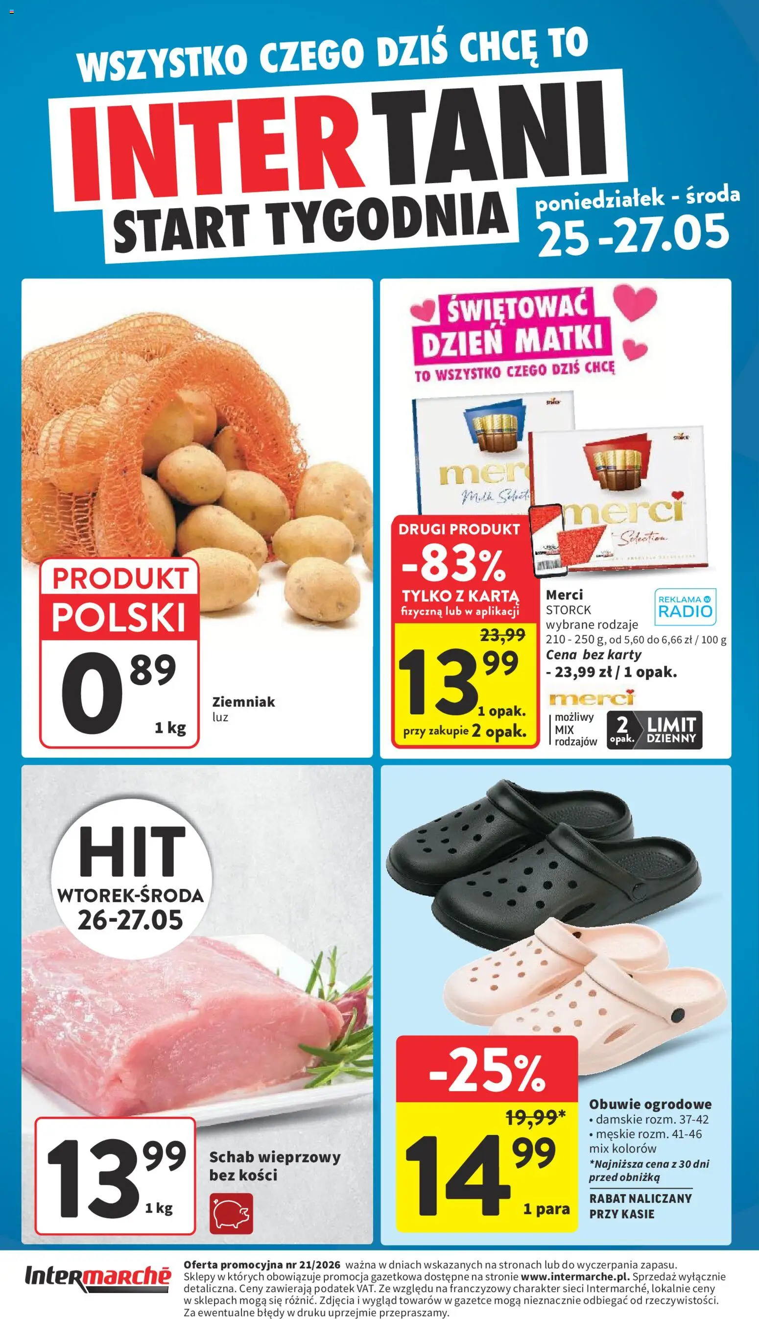 Intermarche gazetka od 21.05.2026 | Strona: 44 | Produkty: Schab, Radio, Schab wieprzowy, Merci