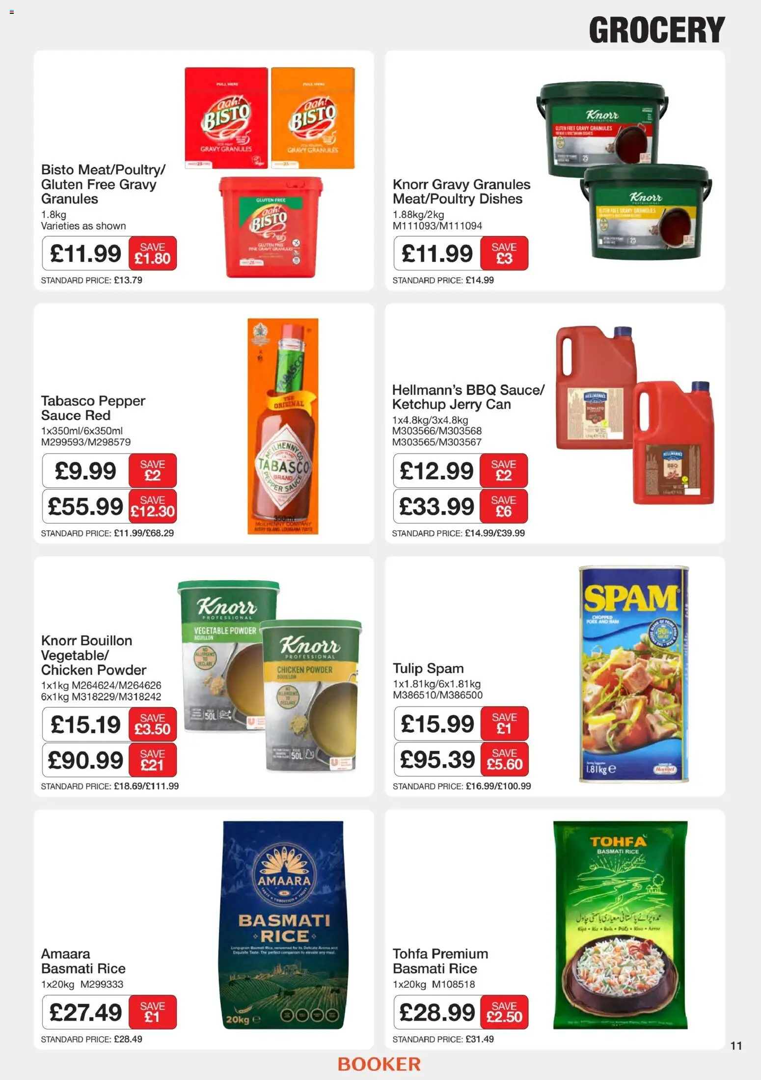 {H1} | Page: 11 | Products: Sauce, Chicken, Powder, Basmati rice