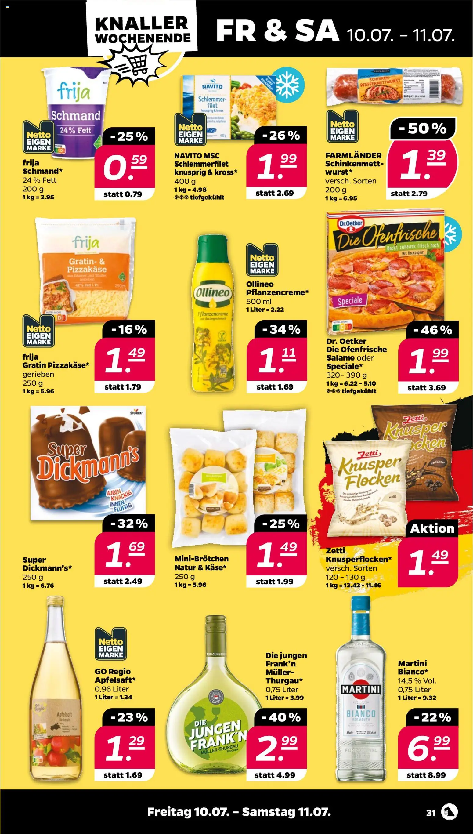 Netto Prospekt – gültig ab 06.07.2026 | Seite: 33 | Produkte: Martini, Ofenfrische, Apfelsaft, Edamer